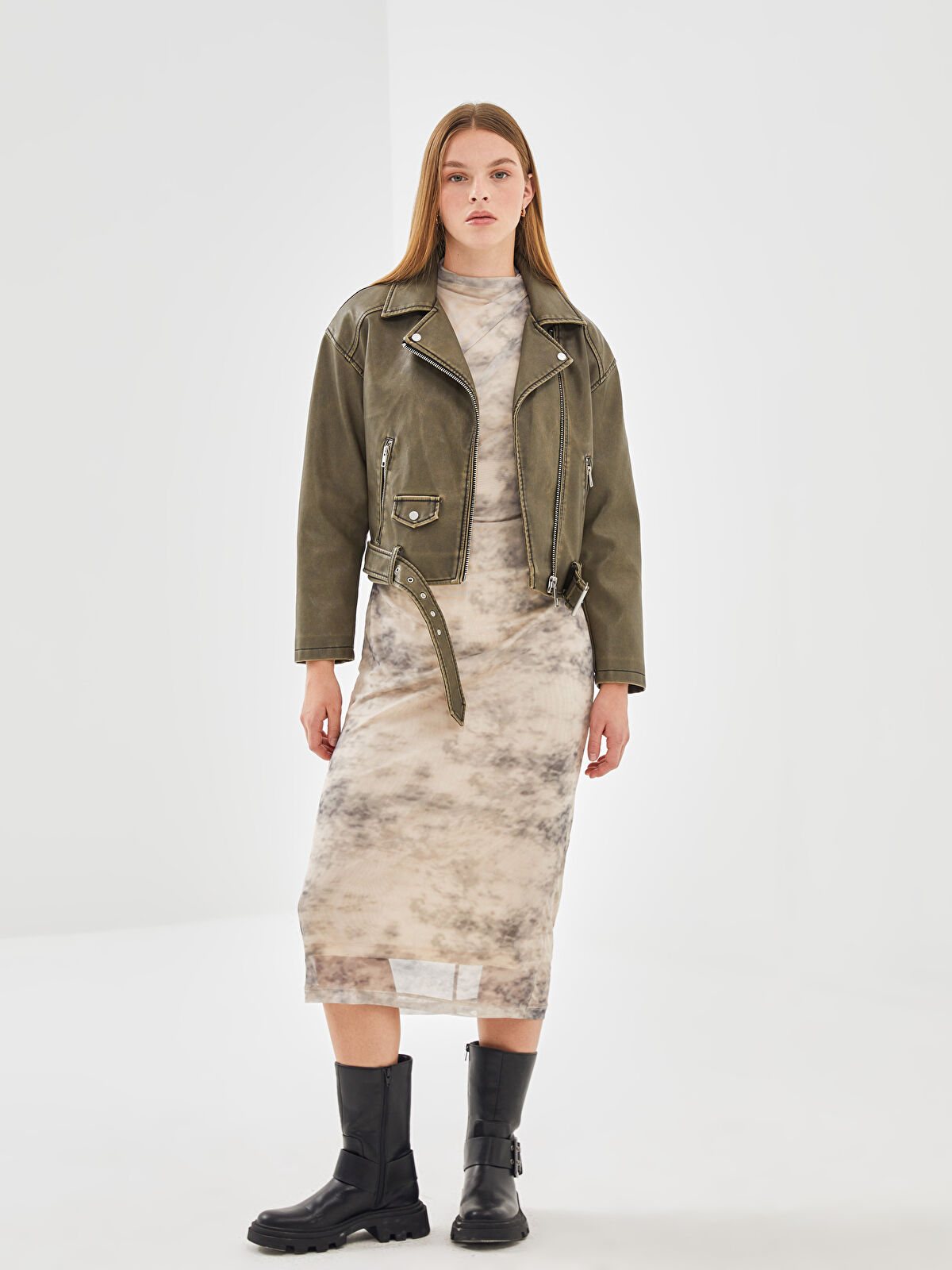 LCW Vision Biker Yaka Kadın Deri Görünümlü Ceket -S57970Z8-502 | LCW