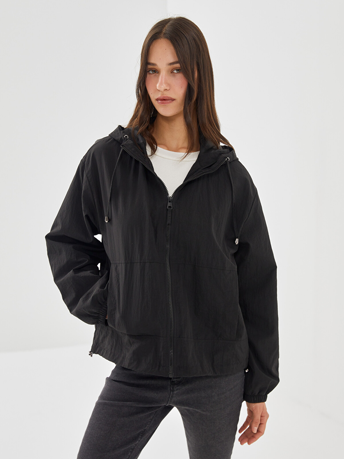 L.G.B. ブラックジャンパー WASHED DOUBLE ZIP HOODIE black – 1818