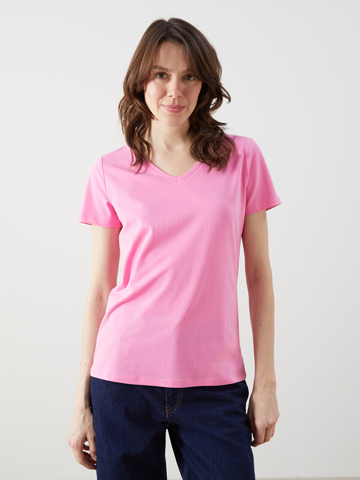 LCWAIKIKI Basic V Neck Women's T-shirt - S58226Z8-QZ3 | LC Waikiki
