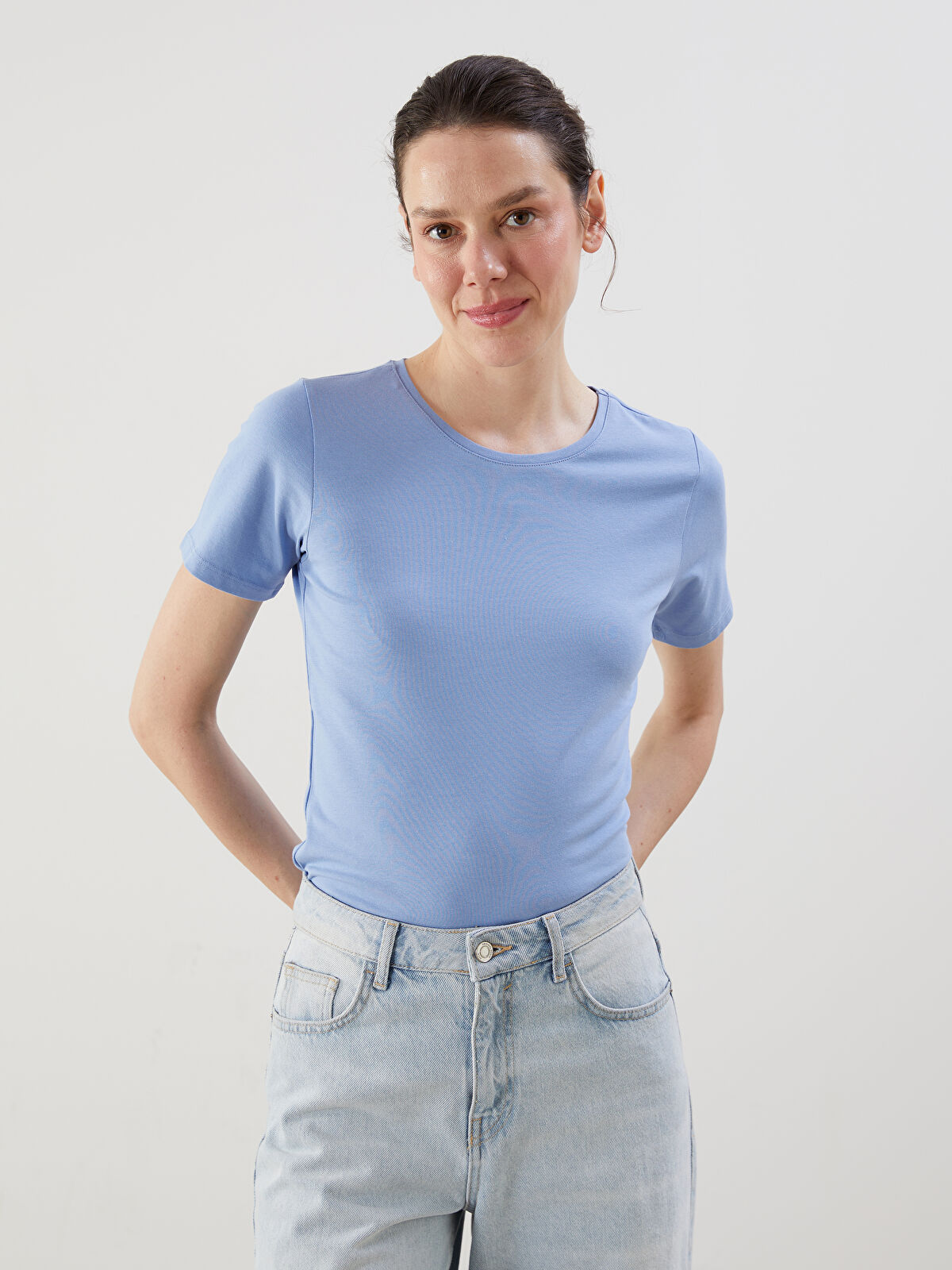 Crew Neck Women's T-Shirt -S58227Z8-QZB - LC Waikiki