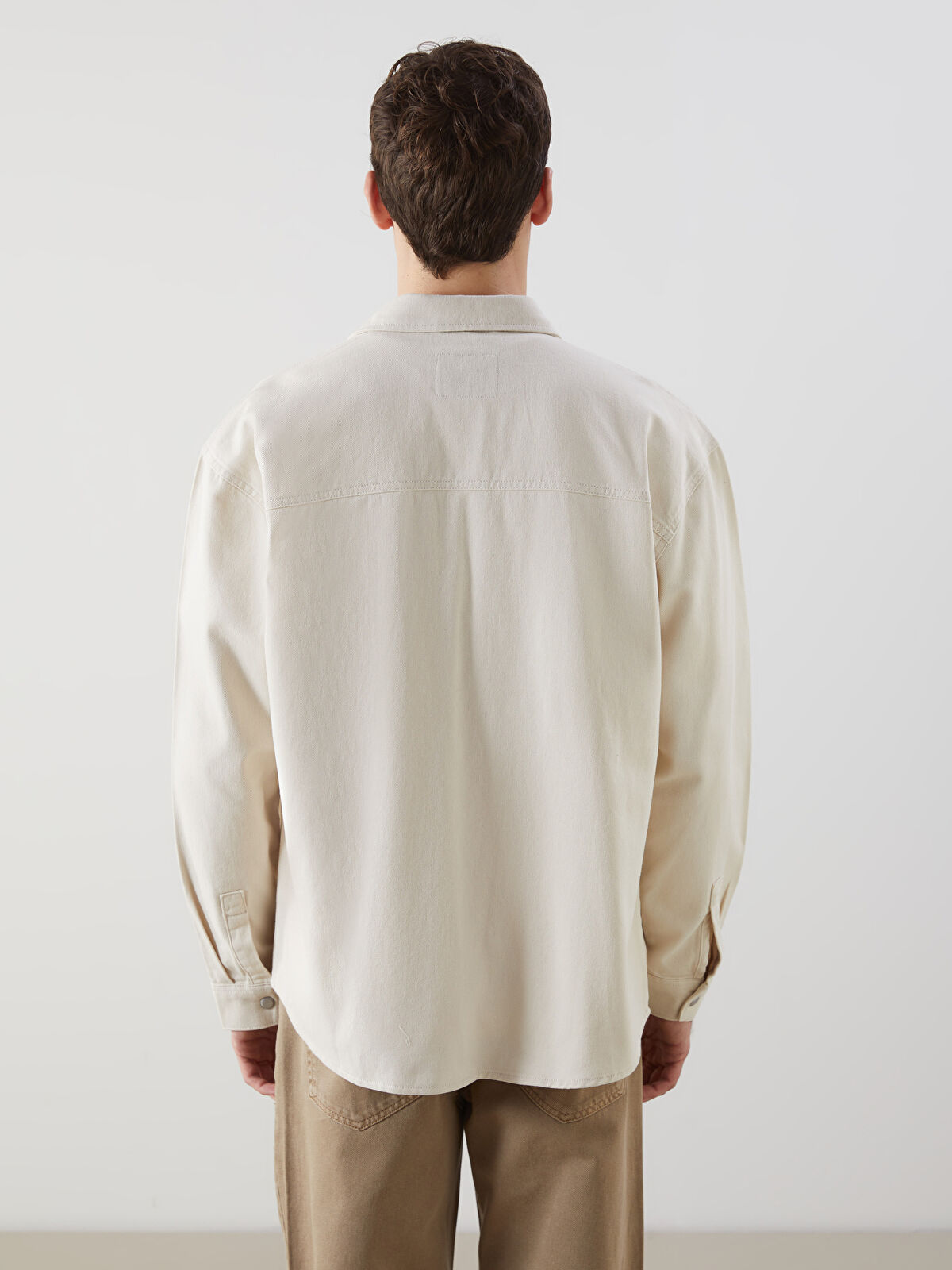 Relaxed Fit Long Sleeve Men's Denim Shirt -S58233Z8-VG3 - LC