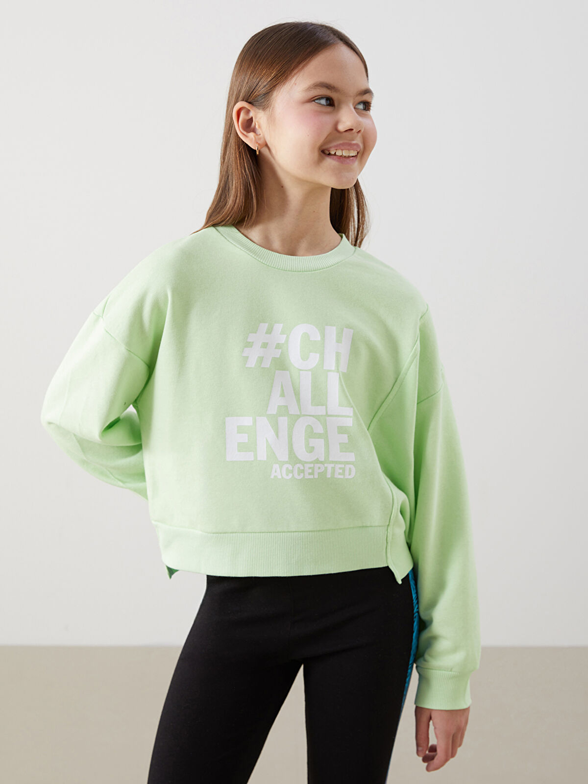DESCENDANT 24SS PE CREW NECK GREEN サイズ2 XSIDE Crew Neck Printed Sweatshirt -0WHN21Z8-QM0 - LC Waikiki