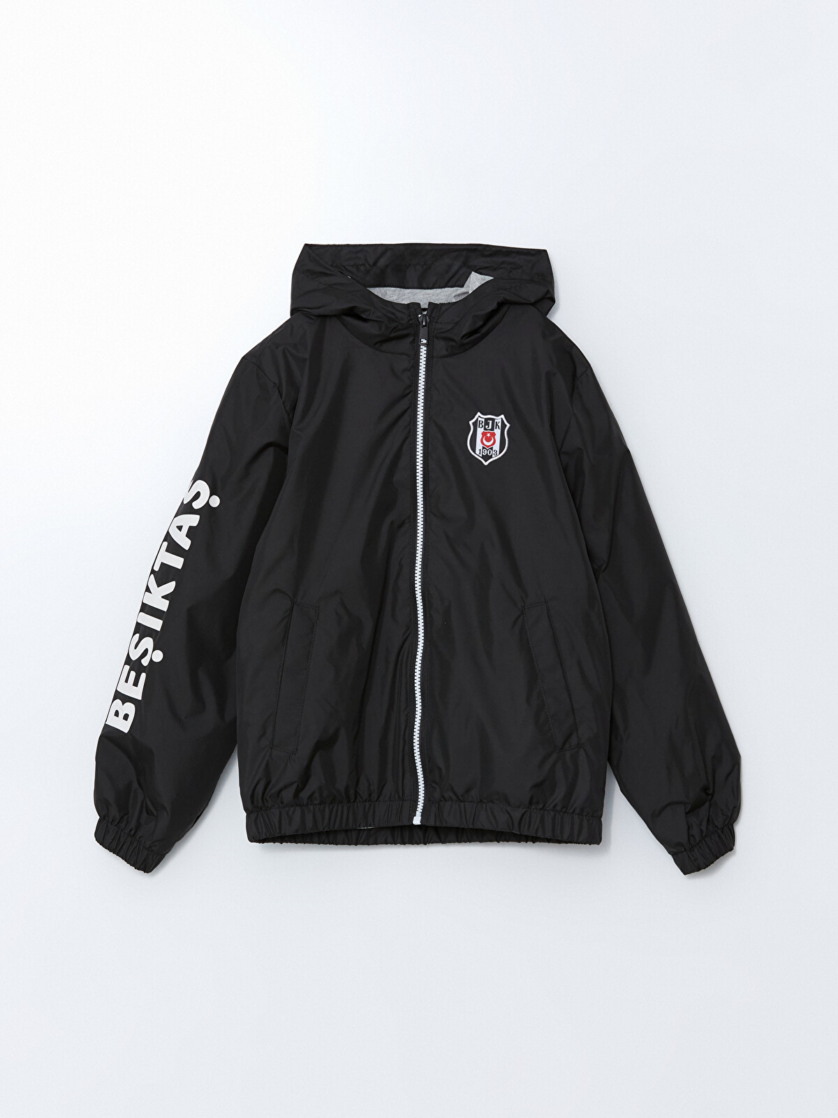 LCW Kids Kapüşonlu Beşiktaş Baskılı Erkek Çocuk Yağmurluk