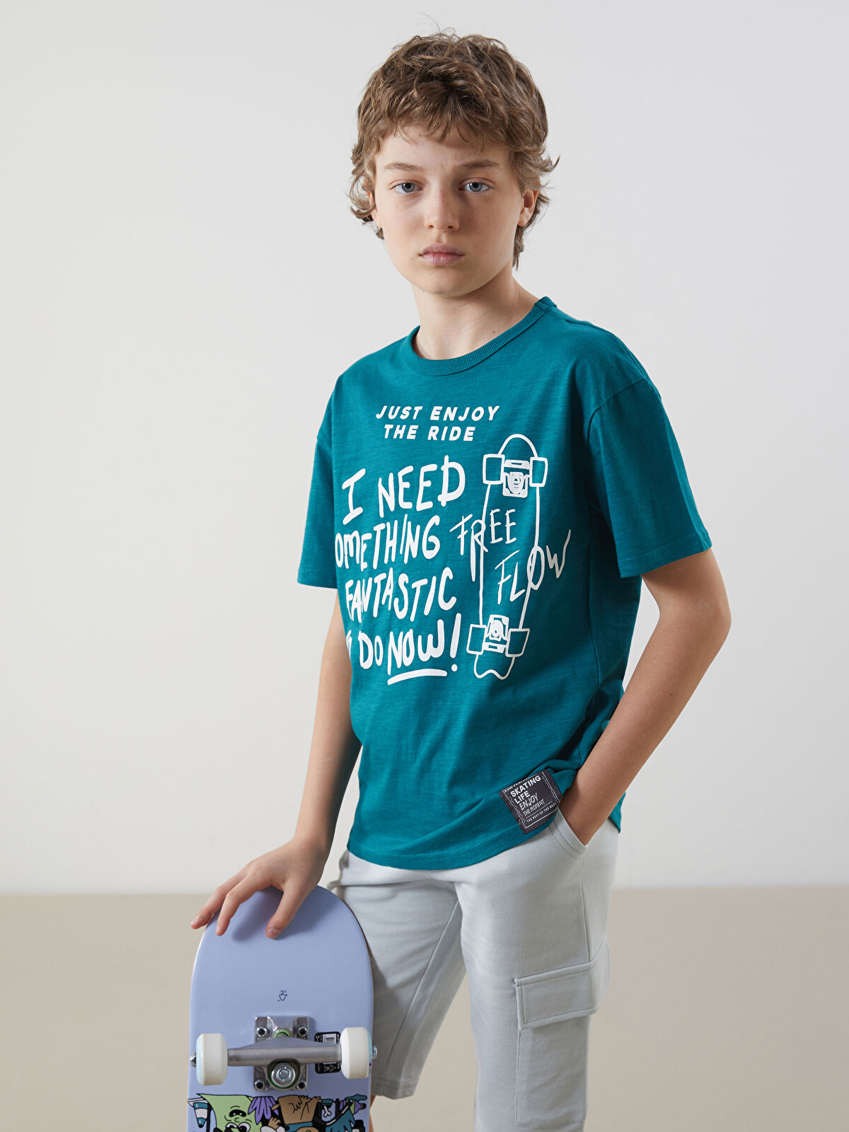 LCW Kids Crew Neck Text Printed Boys' T-Shirt - S58674Z4-HSH - LC