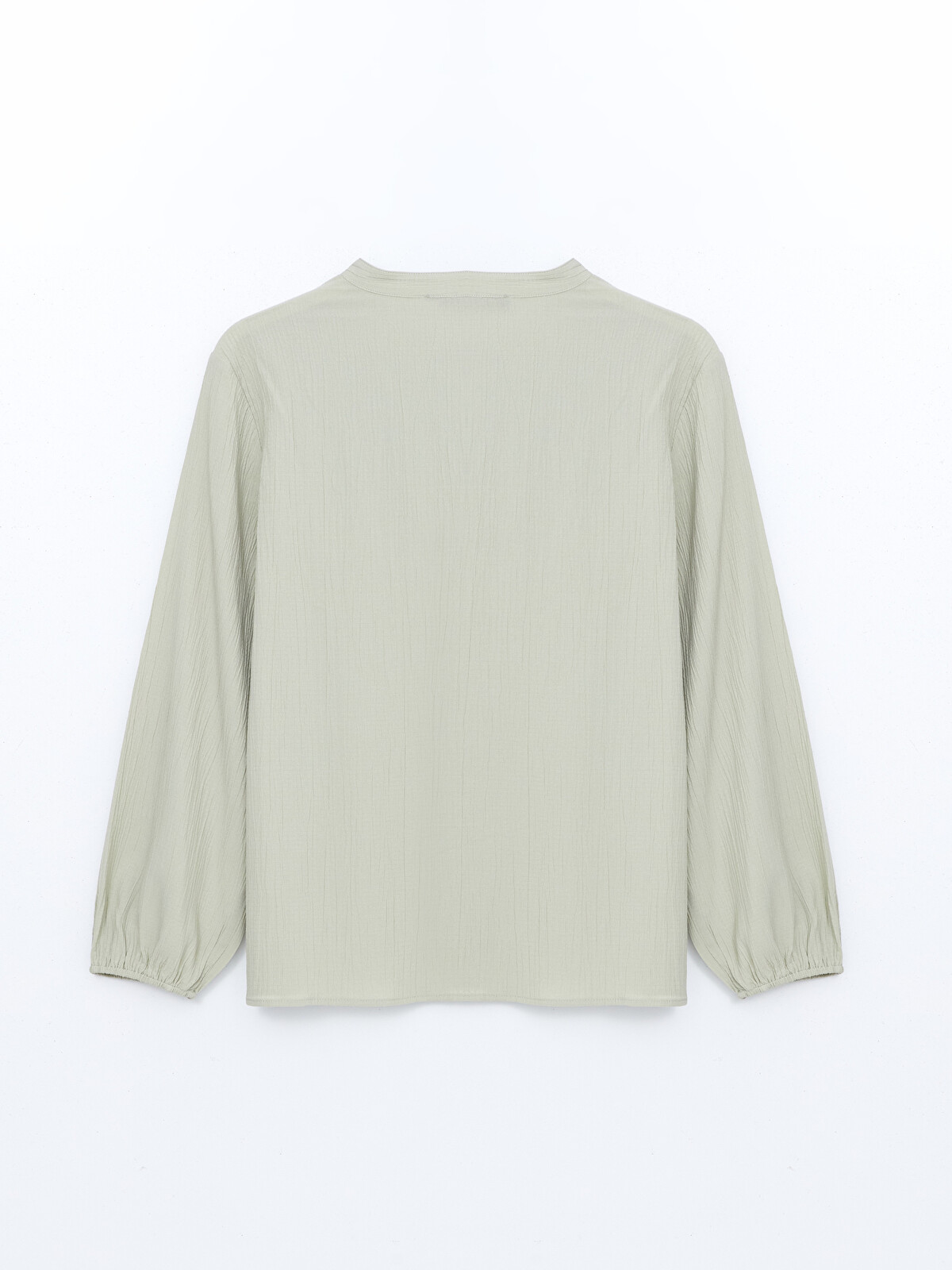 LCWAIKIKI Classic Bağlamalı Yaka Dokulu Oversize Kadın Bluz