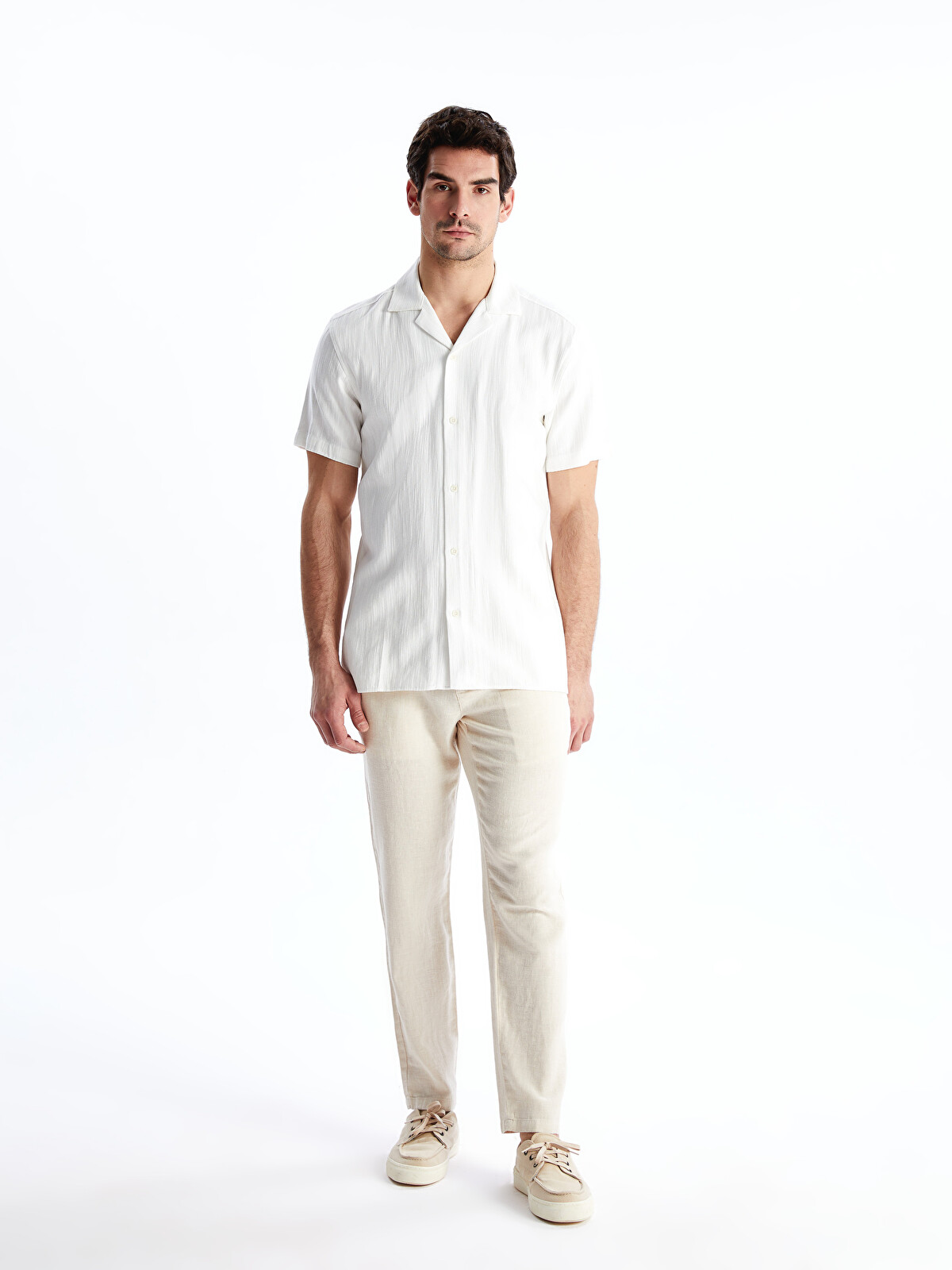 LCW Vision Slim Fit Linen Blend Men's Trousers - S59398Z8-CR8 | LC