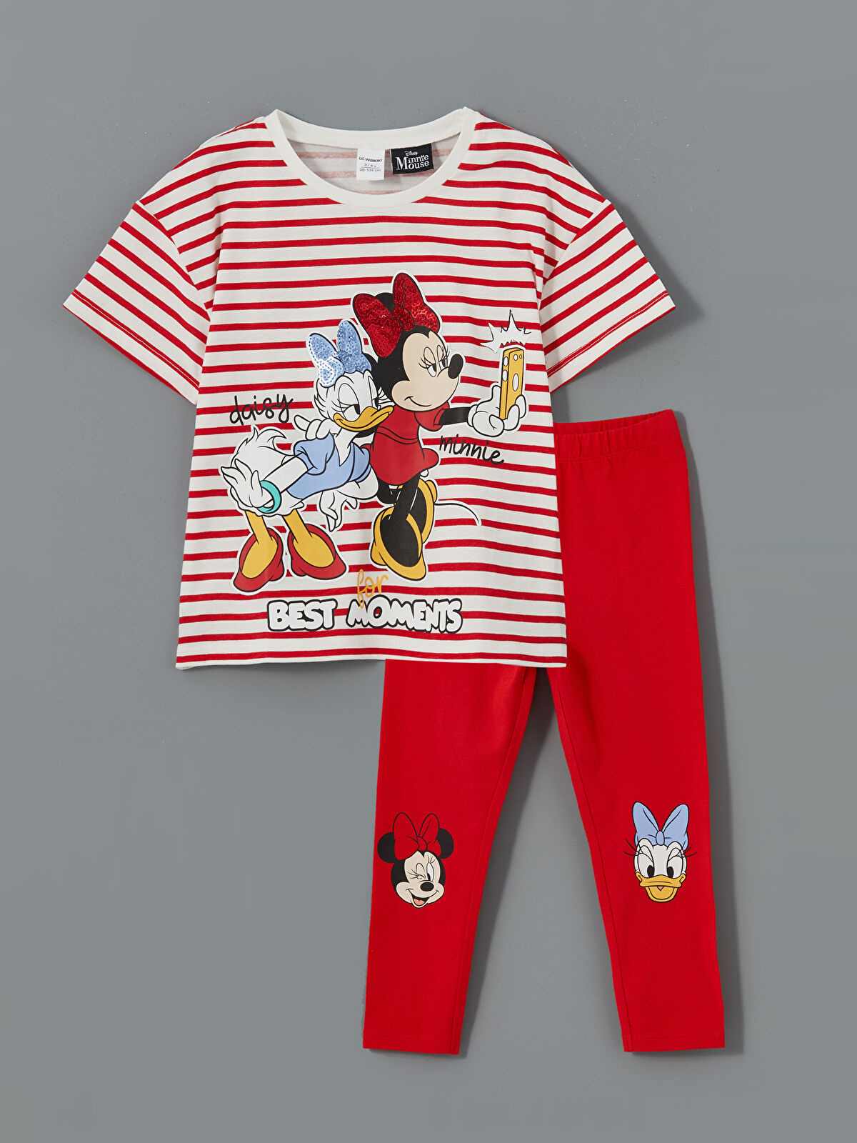 LCW Kids Minnie Mouse Printed Girls T-Shirt and Leggings 2