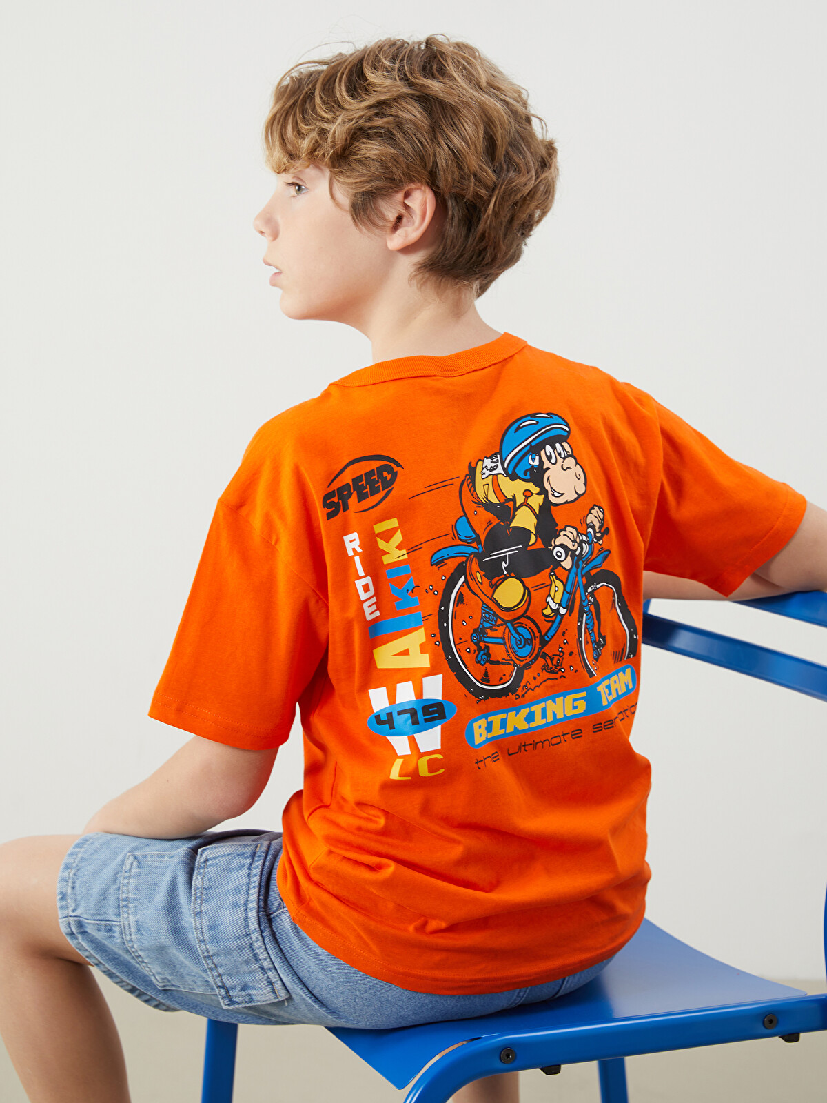 LCW Kids Crew Neck Nostalgic Monkey Printed Boys' T-shirt