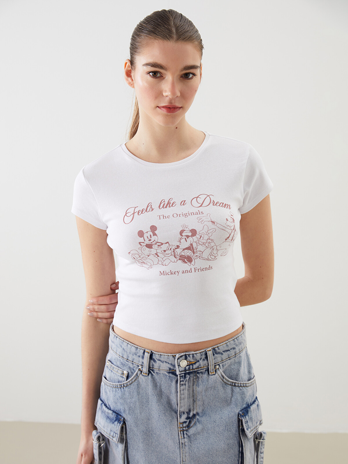 みく XSIDE Mickey And Friends Printed Women's T-shirt - S5AE43Z8-Q6K