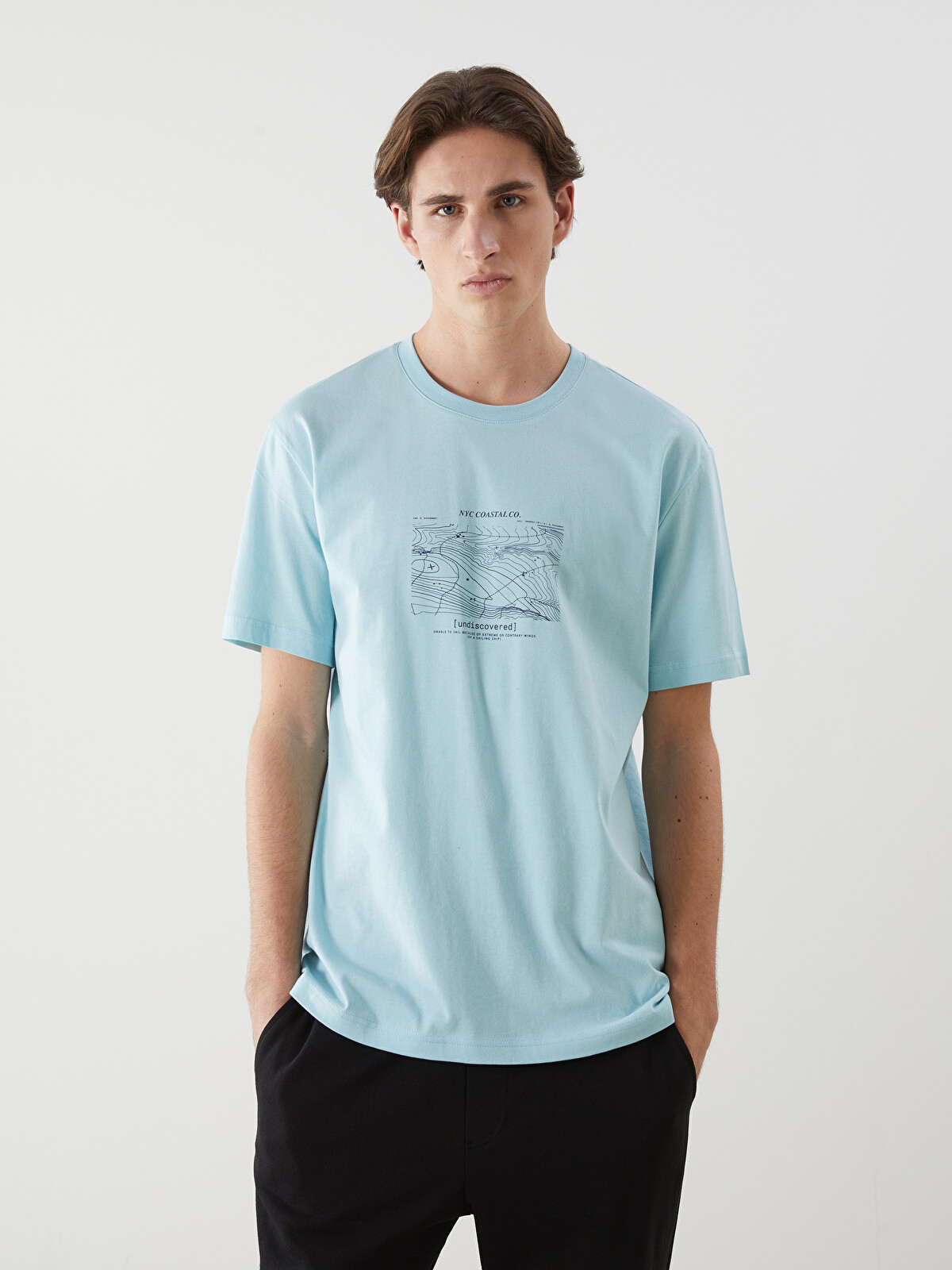 XSIDE Crew Neck Printed Jersey Men's T-Shirt - S5AI51Z8-G9Y - LC