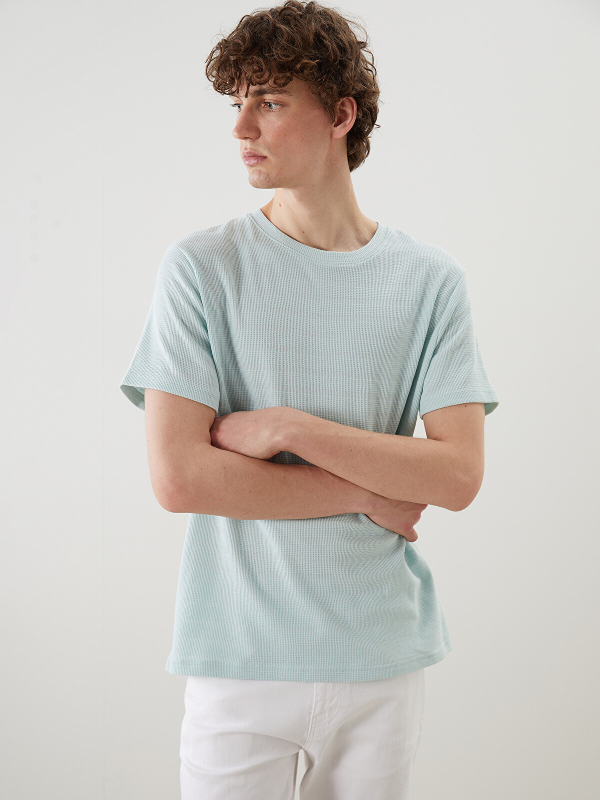 XSIDE Crew Neck Short Sleeve Men's T-Shirt - S5AI85Z8-ZJK - LC Waikiki