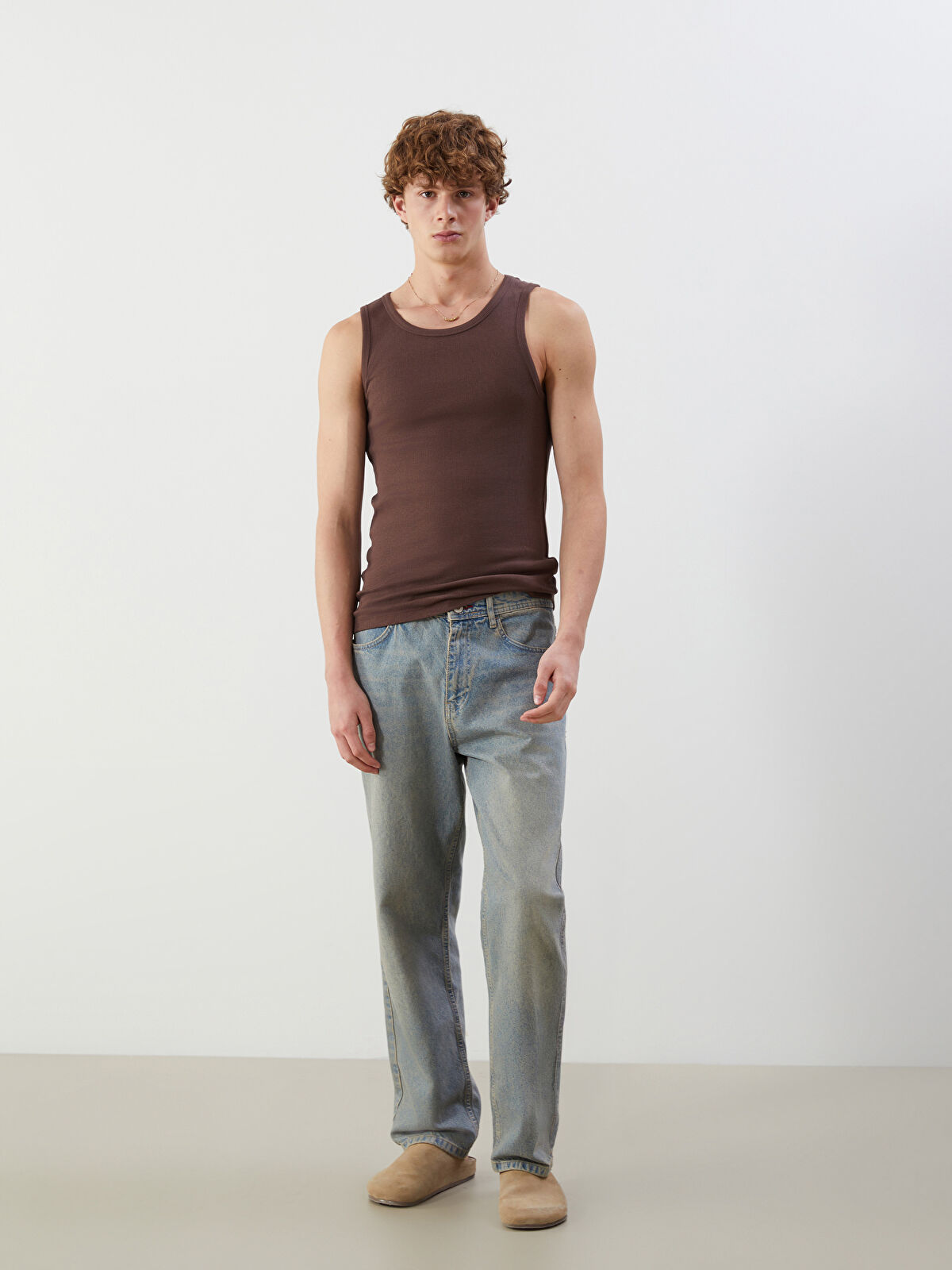 XSIDE Man BROWN Tank Top -S5AN13Z8-R3C - LC Waikiki