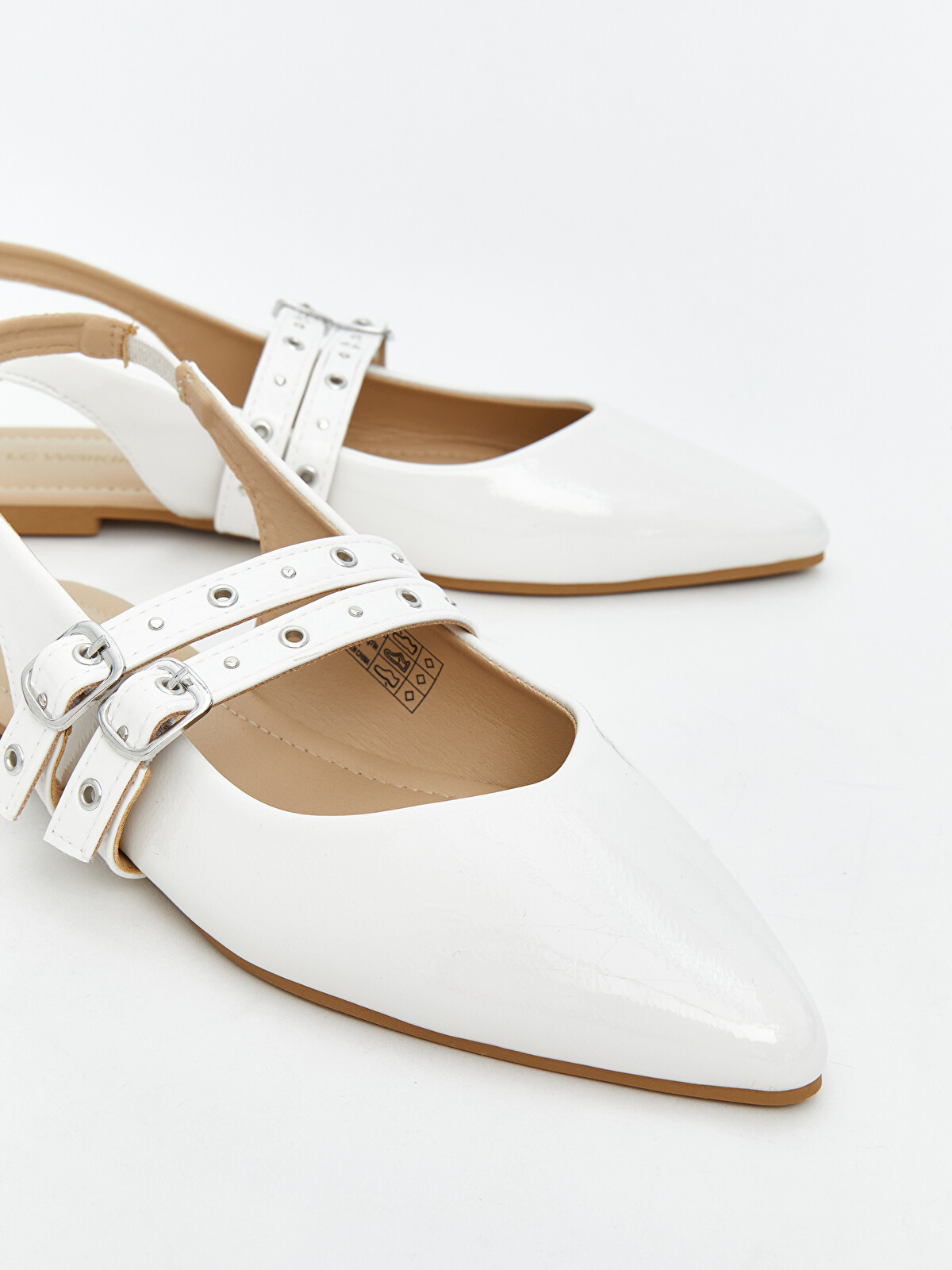leayu　白　38 LCW STEPS Faux Leather Pointed Toe Women's Ballet Flats - S5AN23Z8