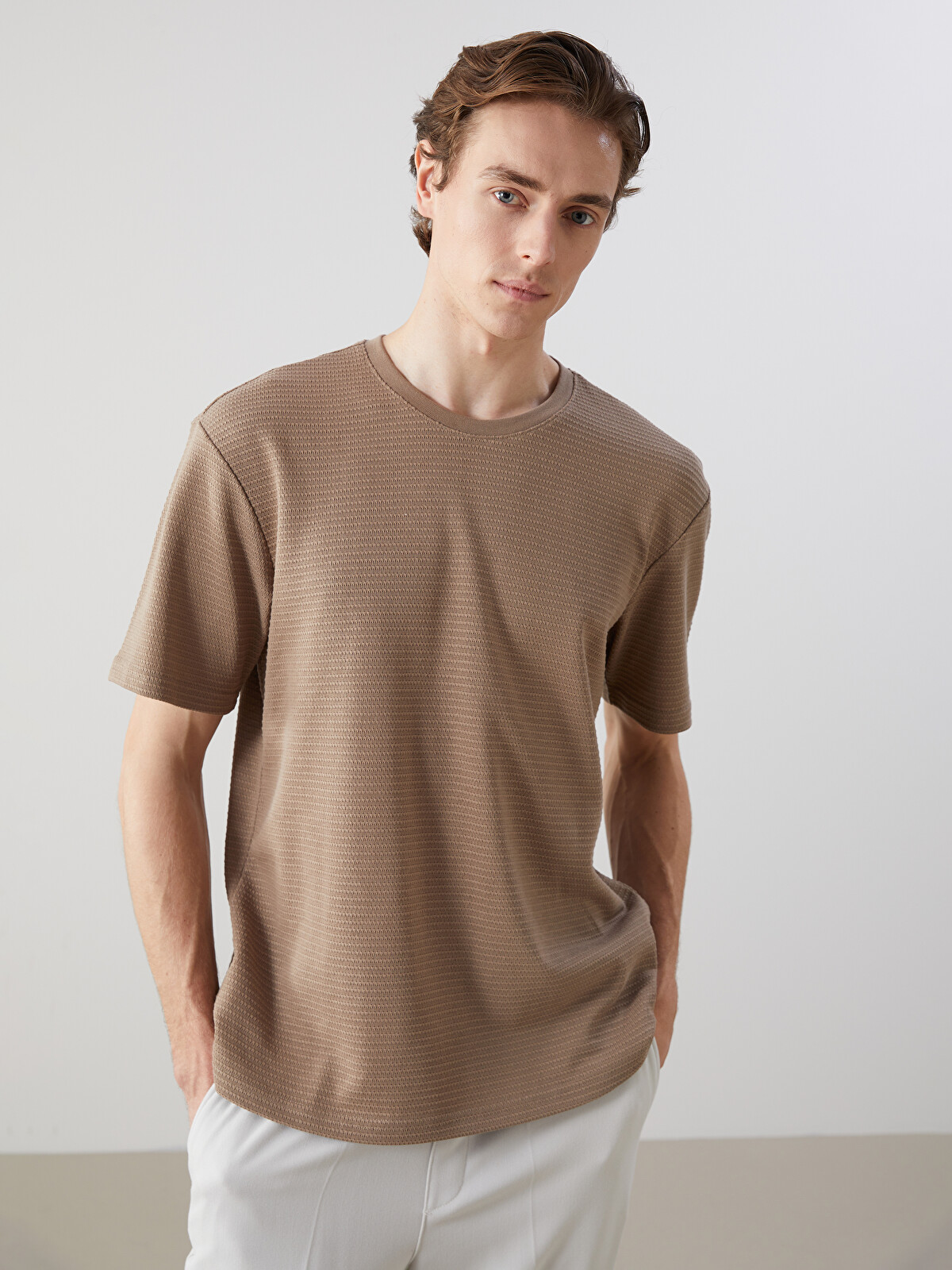 LCW Vision Crew Neck Short Sleeve Men's T-shirt - S5AU04Z8-PSD