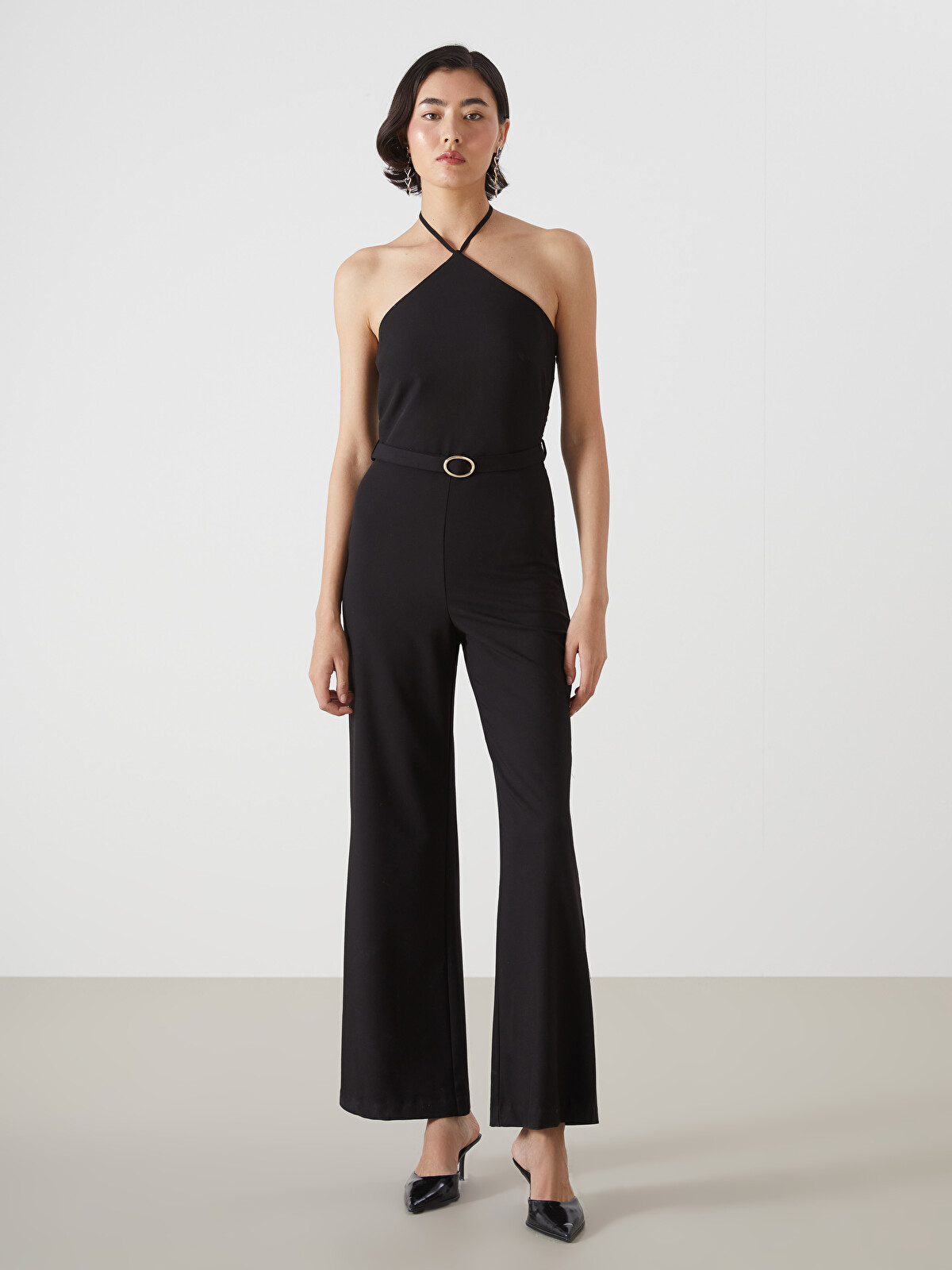 LCW Vision Halter Neck Crepe Women's Jumpsuit - S5BH87Z8-CVL | LC