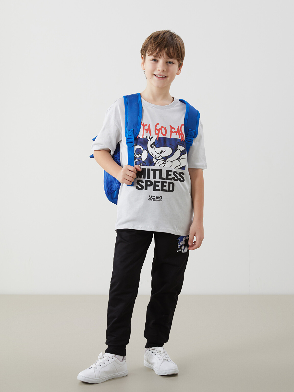 loncino Tシャツ mikado sad kid yaz着用 LCW Kids Sonic Baskılı Erkek Çocuk Tişört ve Eşofman Altı 2'li
