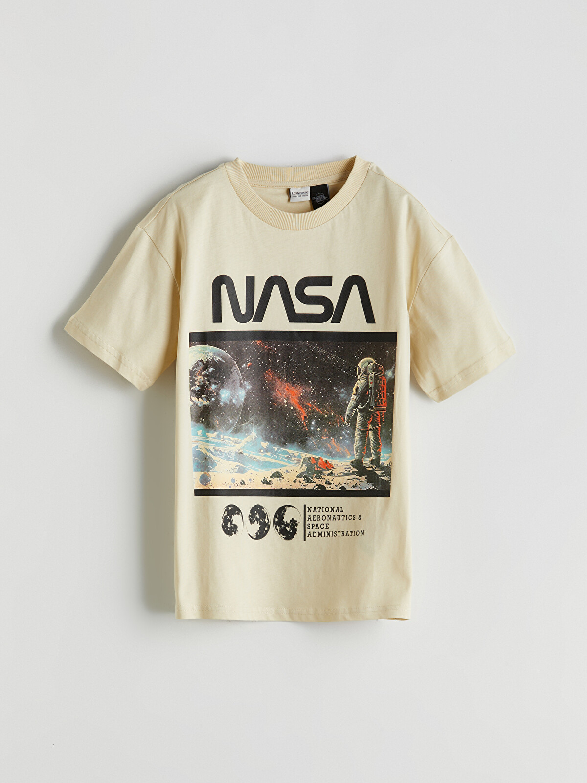 LCW Kids Bisiklet Yaka Nasa Baskılı Erkek Çocuk Tişört - S5BJ99Z4