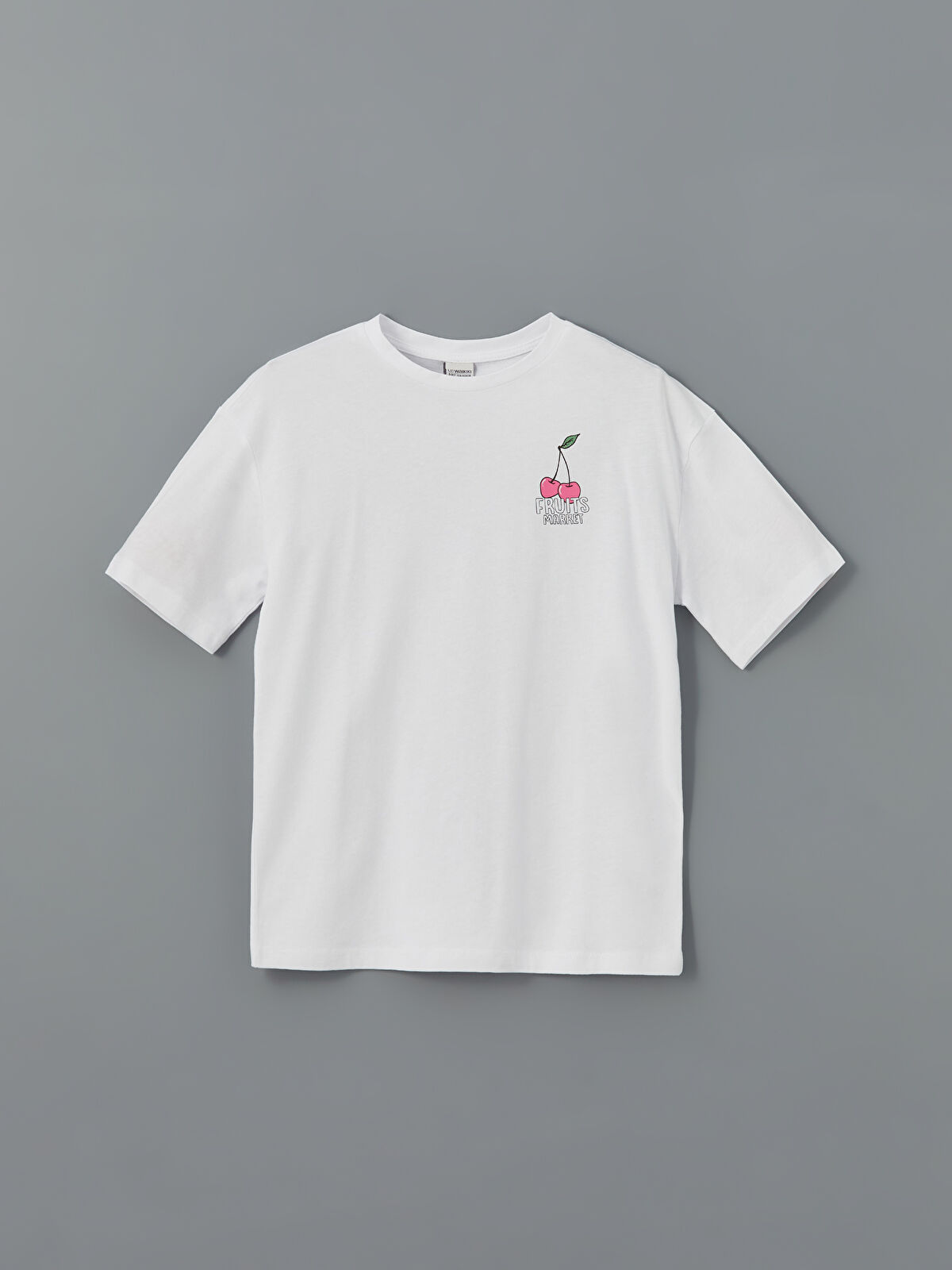 LCW Kids Beyaz Bisiklet Yaka Kız Çocuk Tişört - S5BK13Z4-FFB | LCW