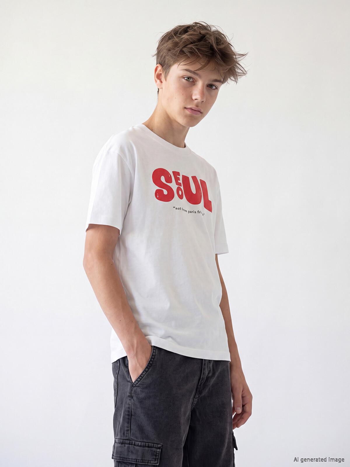 LCW Kids Crew Neck Seoul Printed Boys' T-shirt - S5BQ51Z4-Q6K | LC
