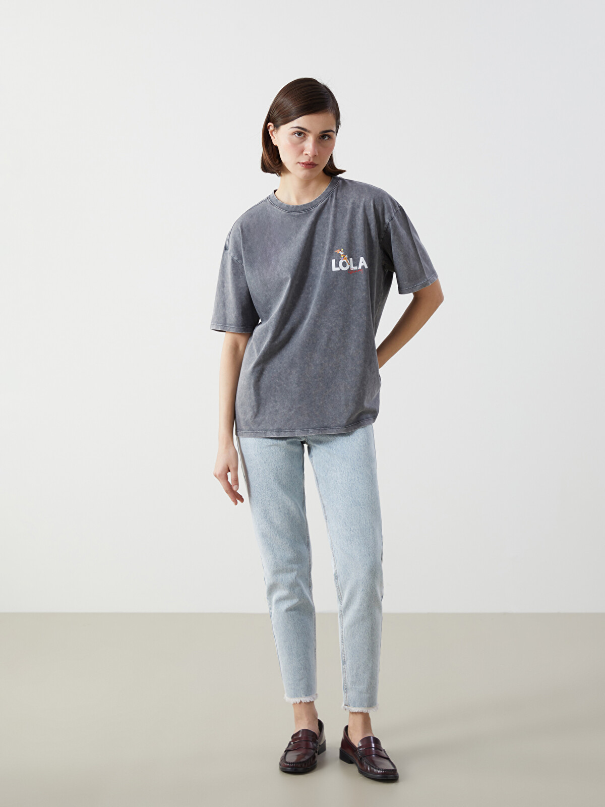 LCW Vision Tricou Supradimensionat Imprimat Lola Bunny Guler