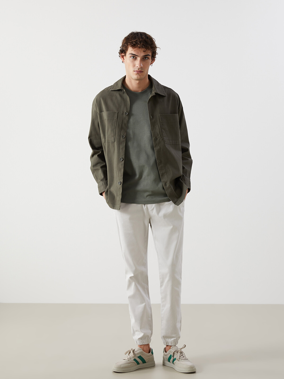 XSIDE Relaxed Fit Twill Men's Shirt Jacket - S5BV47Z8-SEM | LC Waikiki
