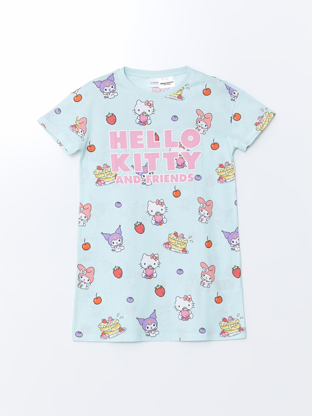 LCW Kids Bisiklet Yaka Hello Kitty Baskılı Kız Çocuk Gecelik