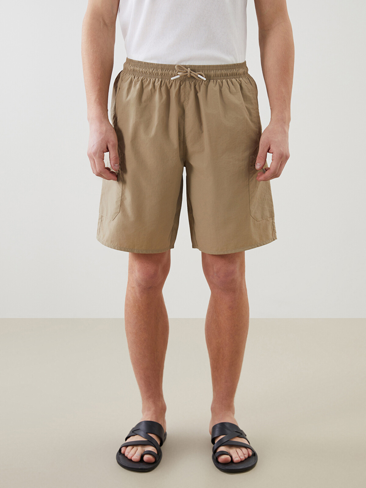 パーツ wiseguy LCW SWIMWEAR Bej Diz Hizası Boy Basic Erkek Deniz Şortu - S5CI34Z8