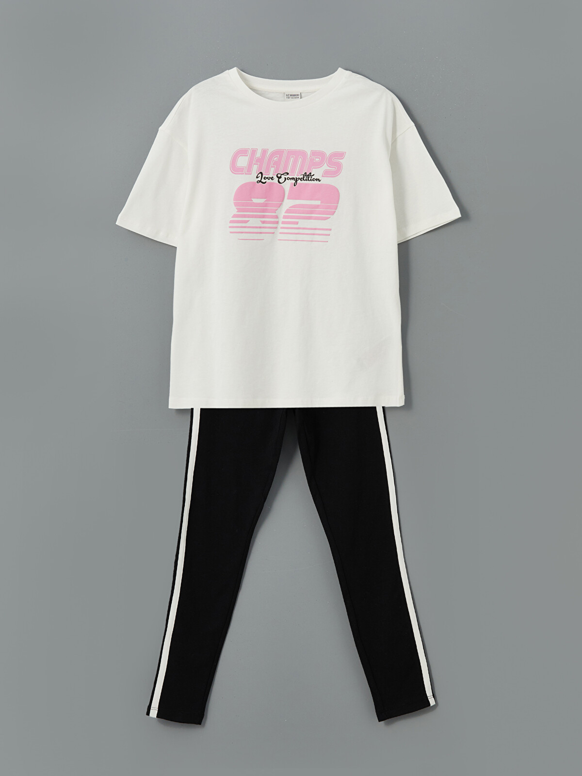 LCW Kids Crew Neck Girls' T-shirt And Tights - S5CN99Z4-R9J | LC