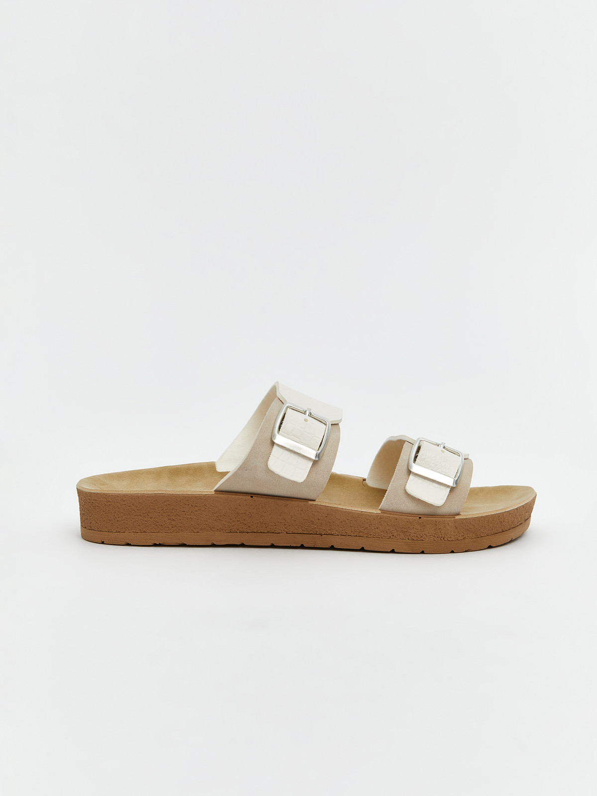 LCW STEPS Faux Leather Double Strap Women's Slippers - S5DA61Z8