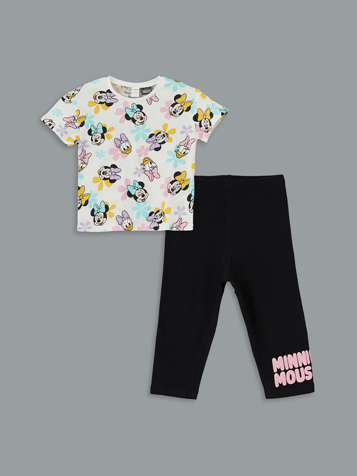 LCW Kids Minnie Mouse Baskılı Kız Bebek Tişört Ve Eşofman Altı 2