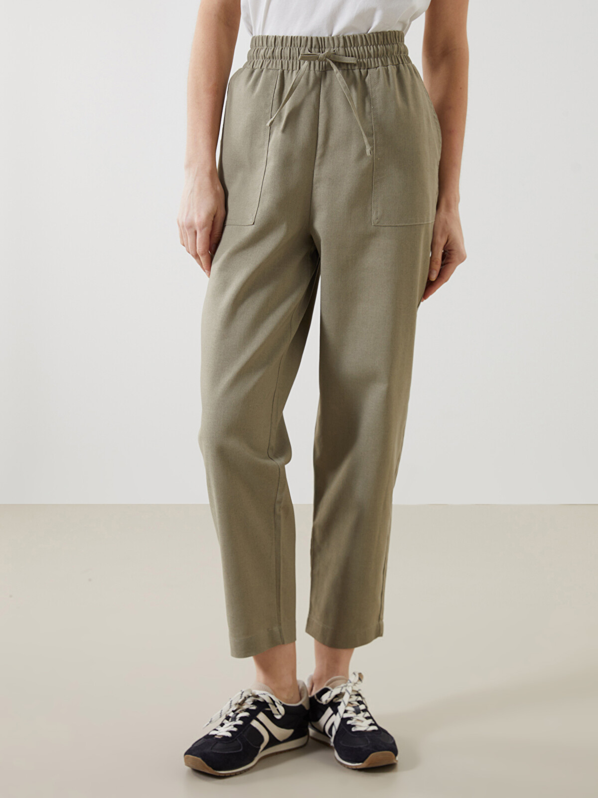 LCW Vision Carrot Fit Linen Blend Women's Trousers - S5DF42Z8-JK3