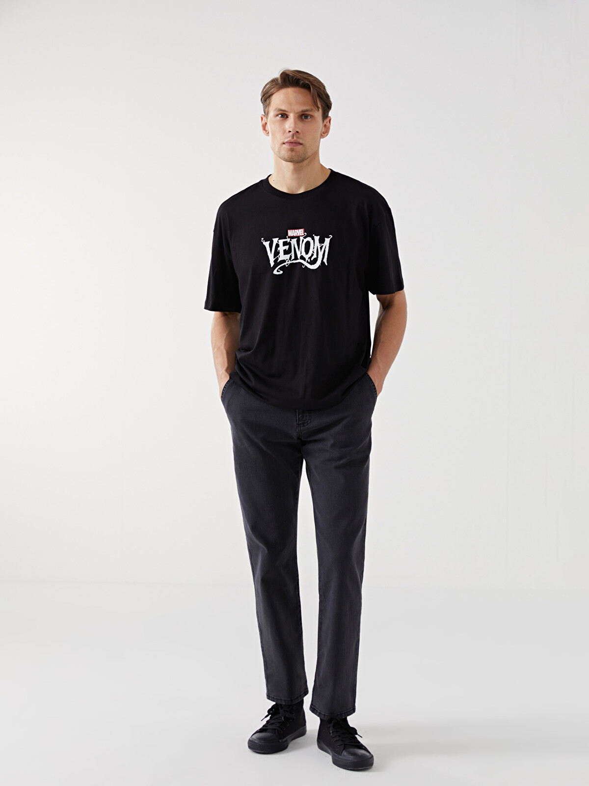 XSIDE Crew Neck Short Sleeve Venom Printed Jersey Men's T-Shirt