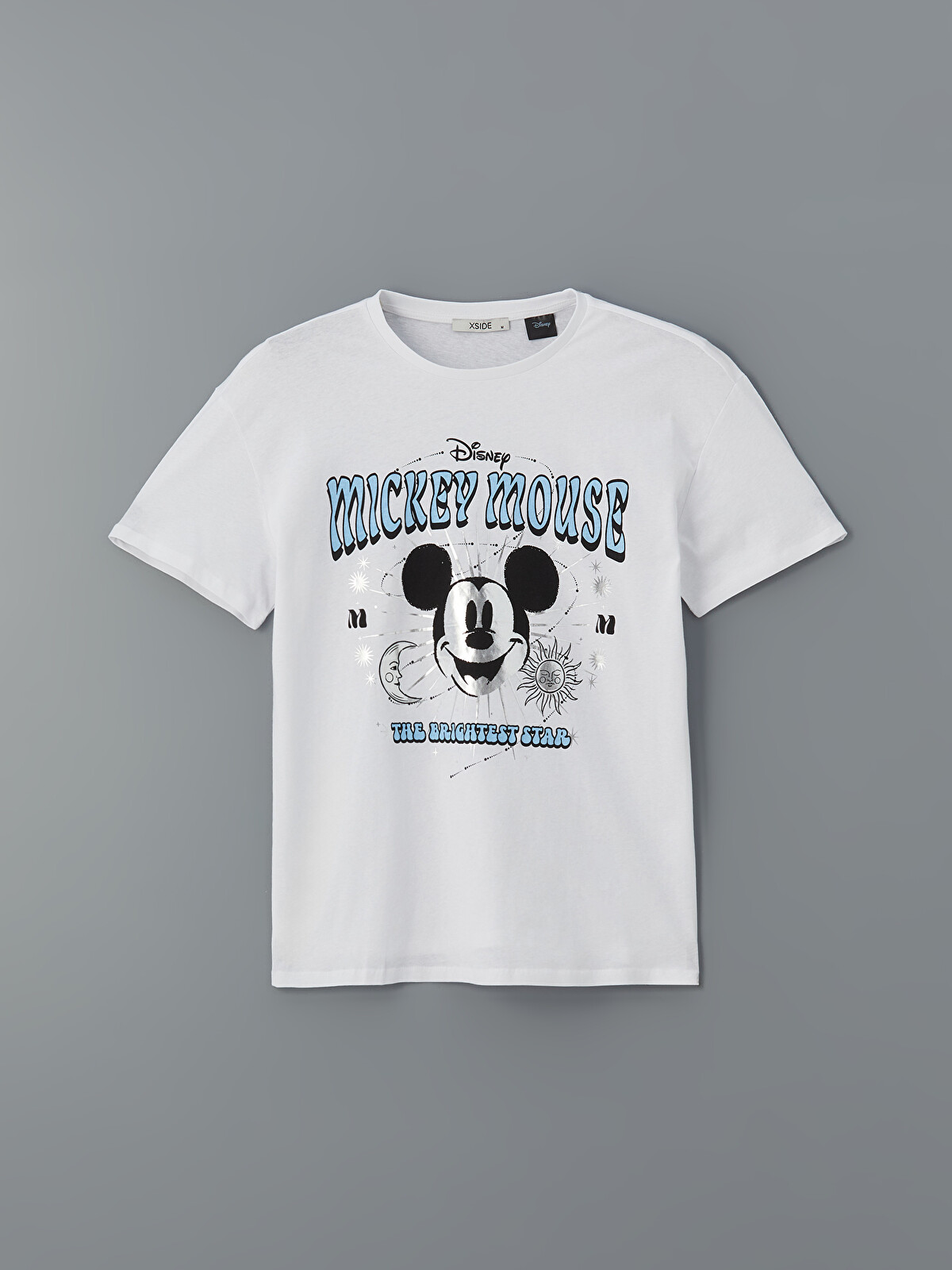 XSIDE Bisiklet Yaka Mickey Mouse Baskılı Kadın Tişört - S5DH66Z8
