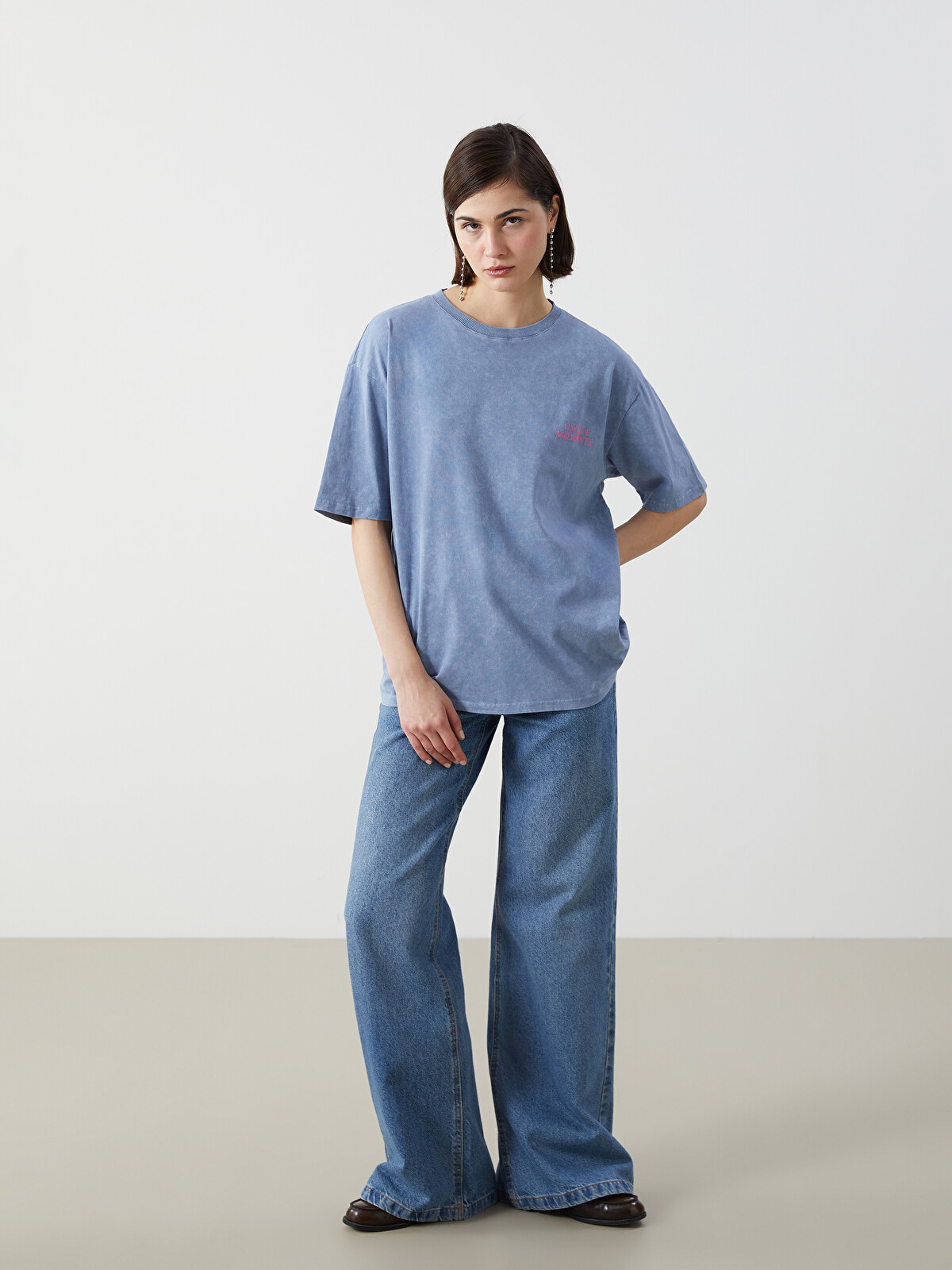 LCW Vision Crew Neck Printed Oversize Women's T-Shirt - S5DJ08Z8