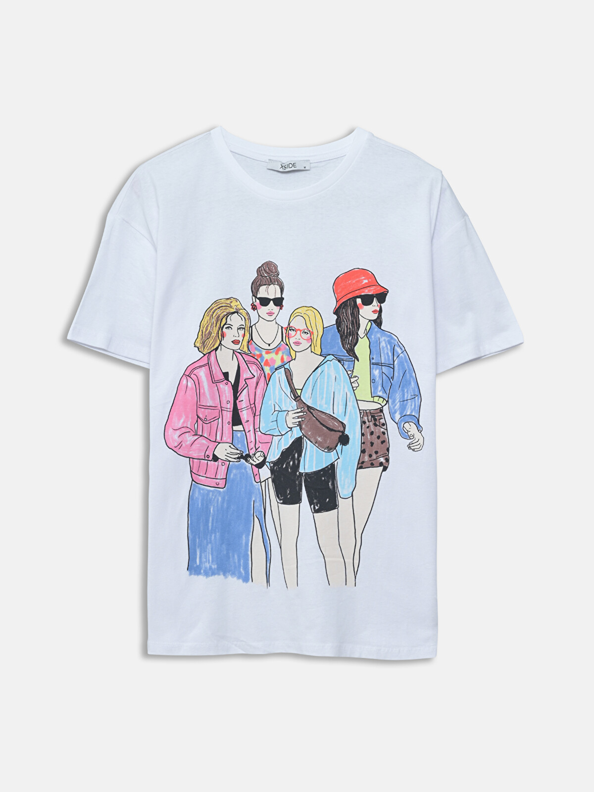 XSIDE Crew Neck Printed Short Sleeve Women's T-Shirt - S5DL15Z8