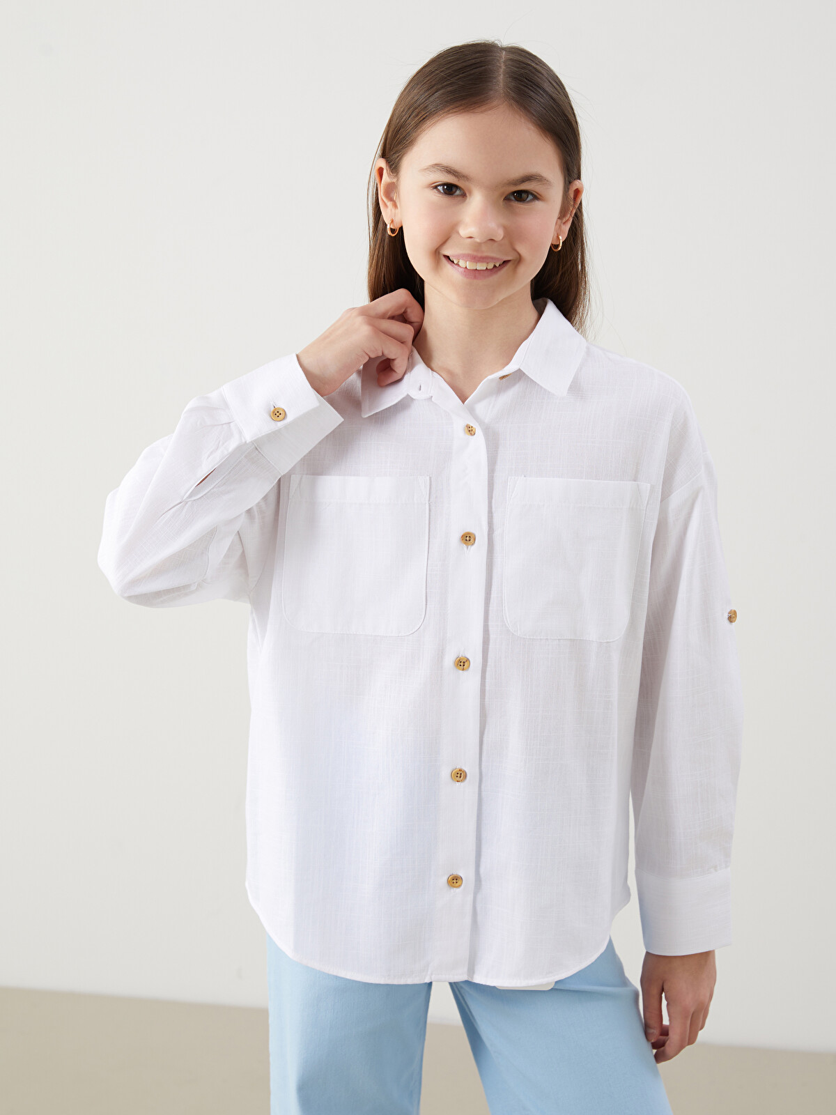 Chemise De Spectacle Essex Classics Blanche - Enfant Fille (138) - Manches Longues, Neuve