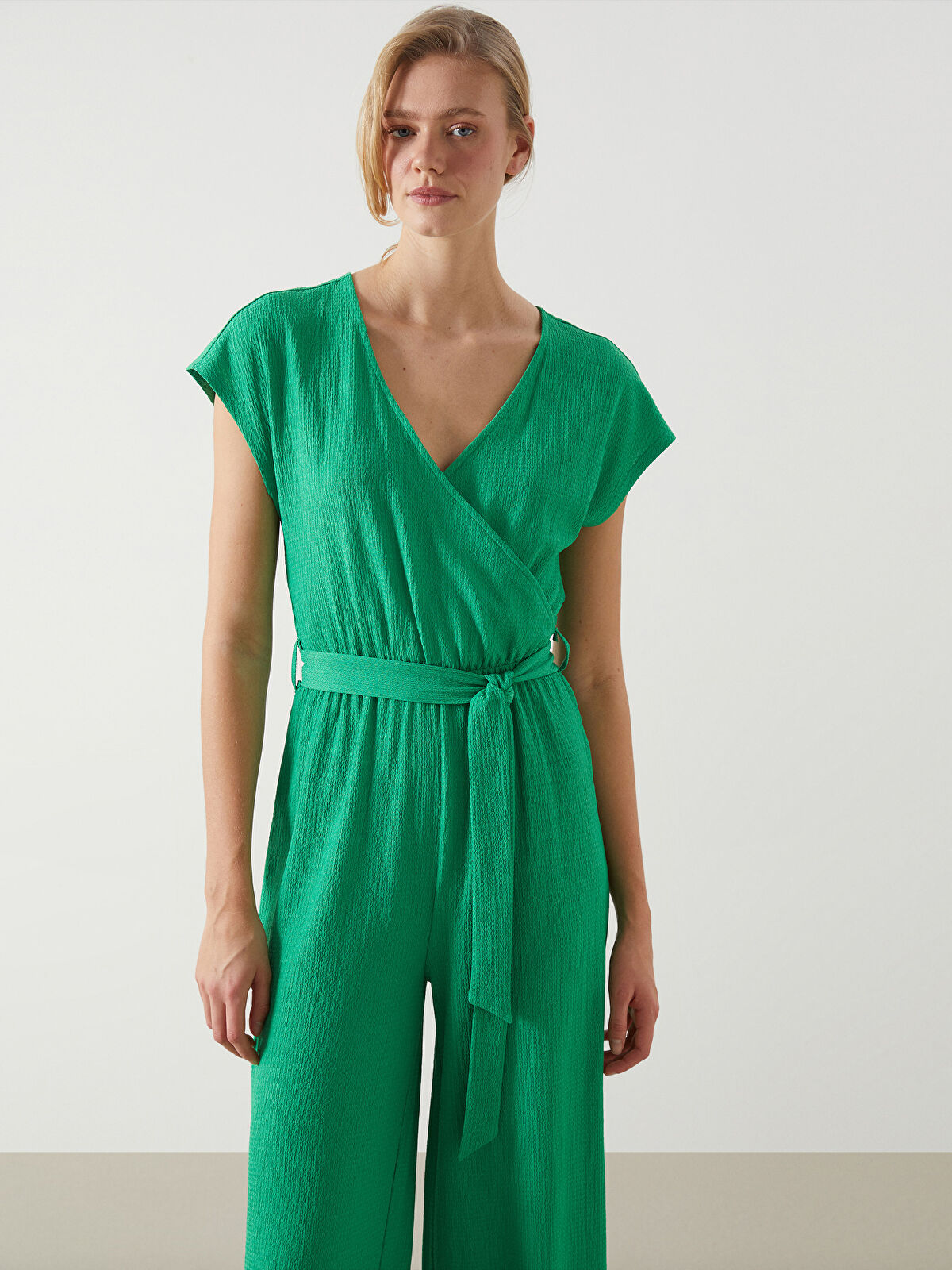 LCW Vision Double Breasted Textured Women's Jumpsuit