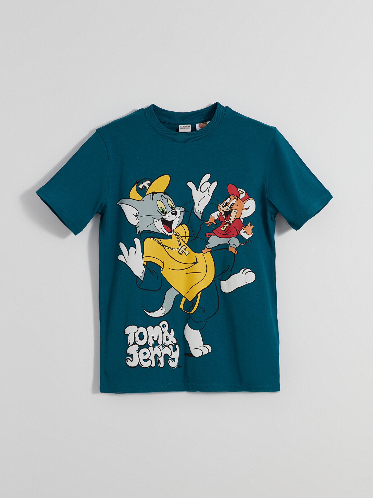 rhytom4⭐︎ LCW Kids Petrol Bisiklet Yaka Tom ve Jerry Baskılı Erkek Çocuk