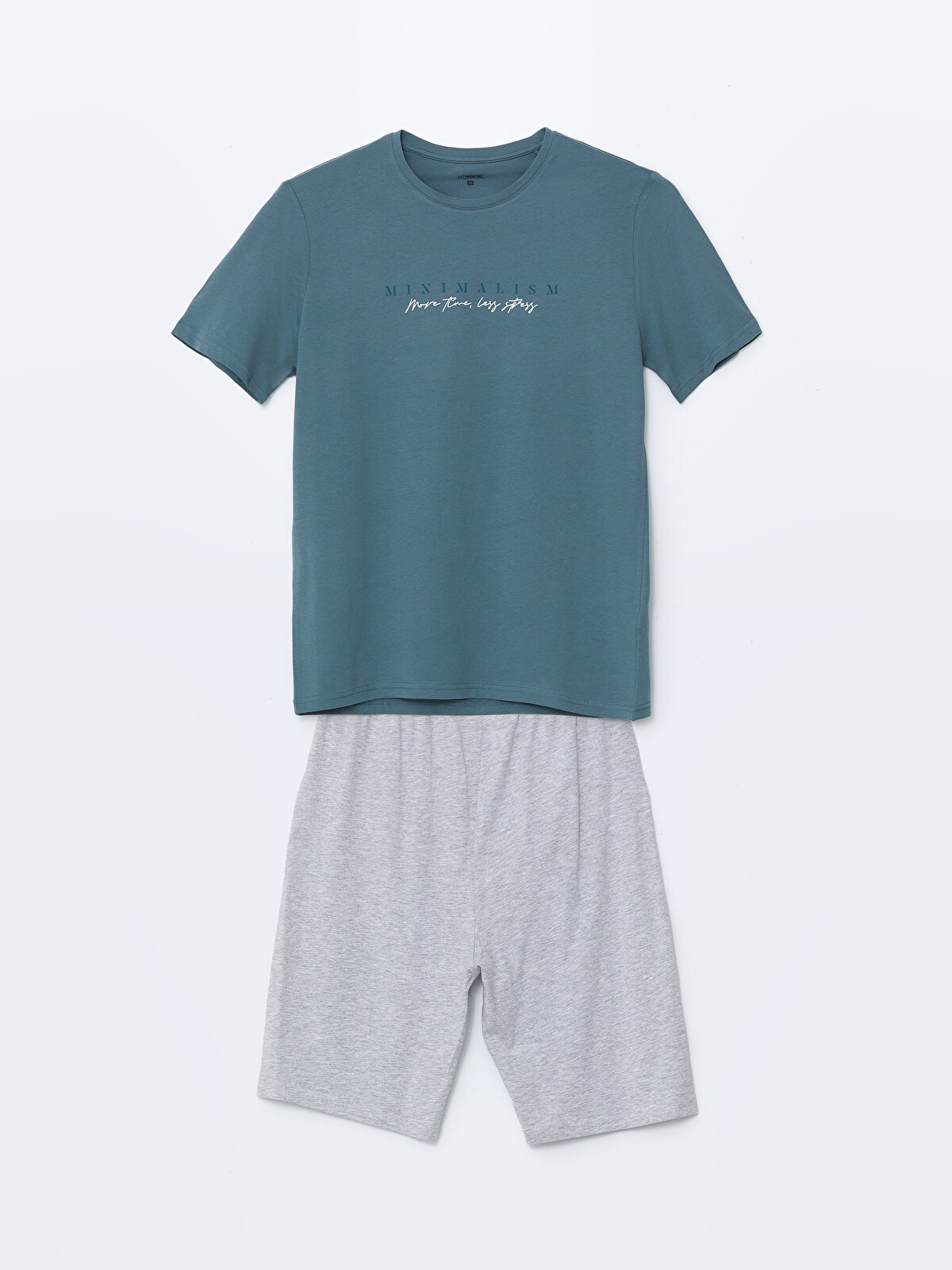 みぃ LC WAIKIKI Классический крой мужской пижамный комплект с шортами
