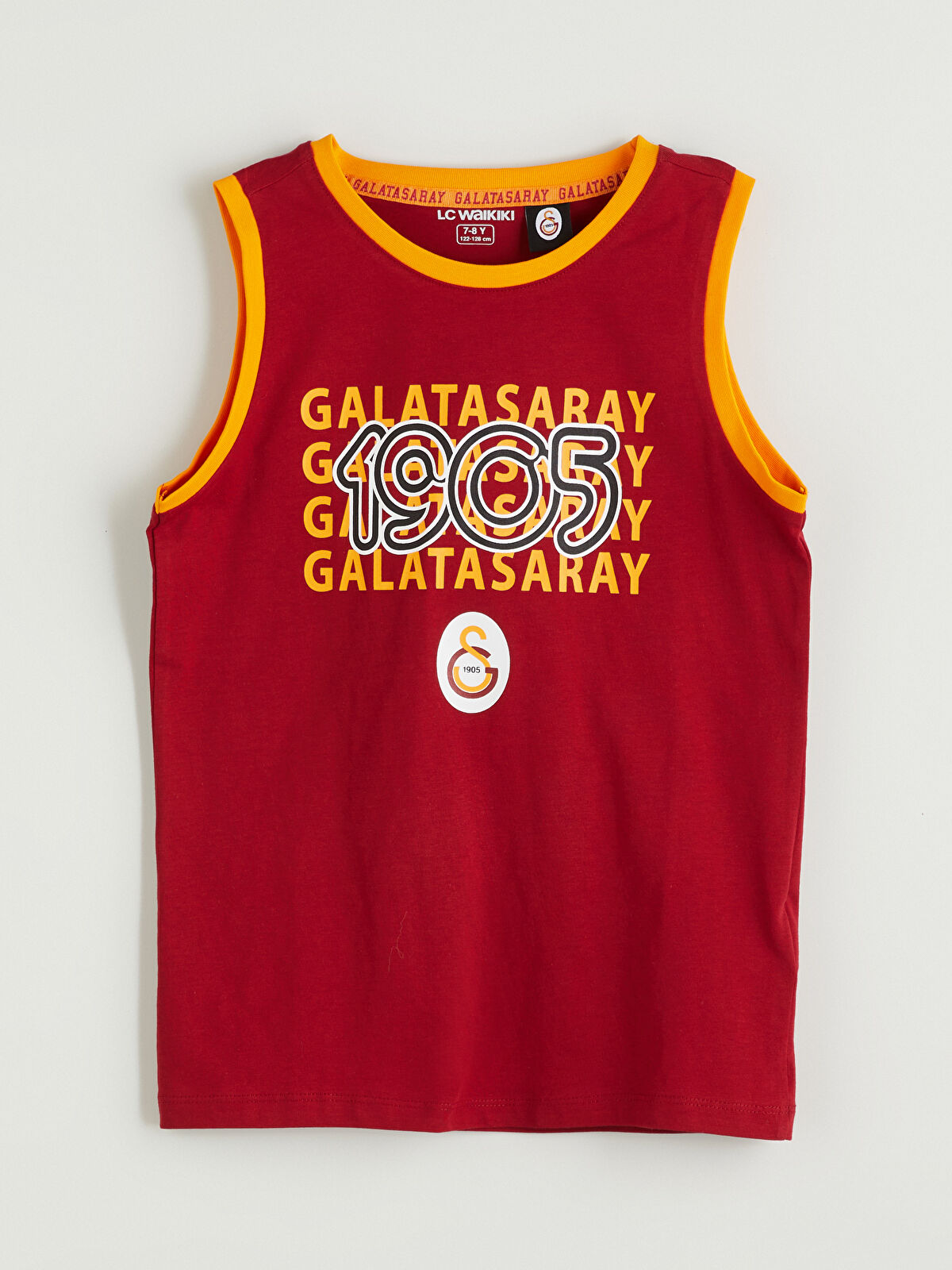 LCW Kids Kırmızı Bisiklet Yaka Galatasaray Baskılı Erkek Çocuk