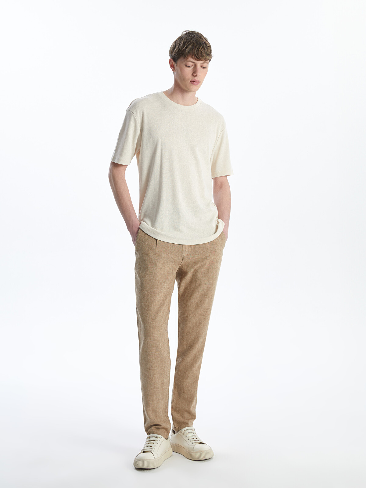 LCW Vision Slim Fit Linen Blend Men's Trousers - S5EE27Z8-DU7 | LC