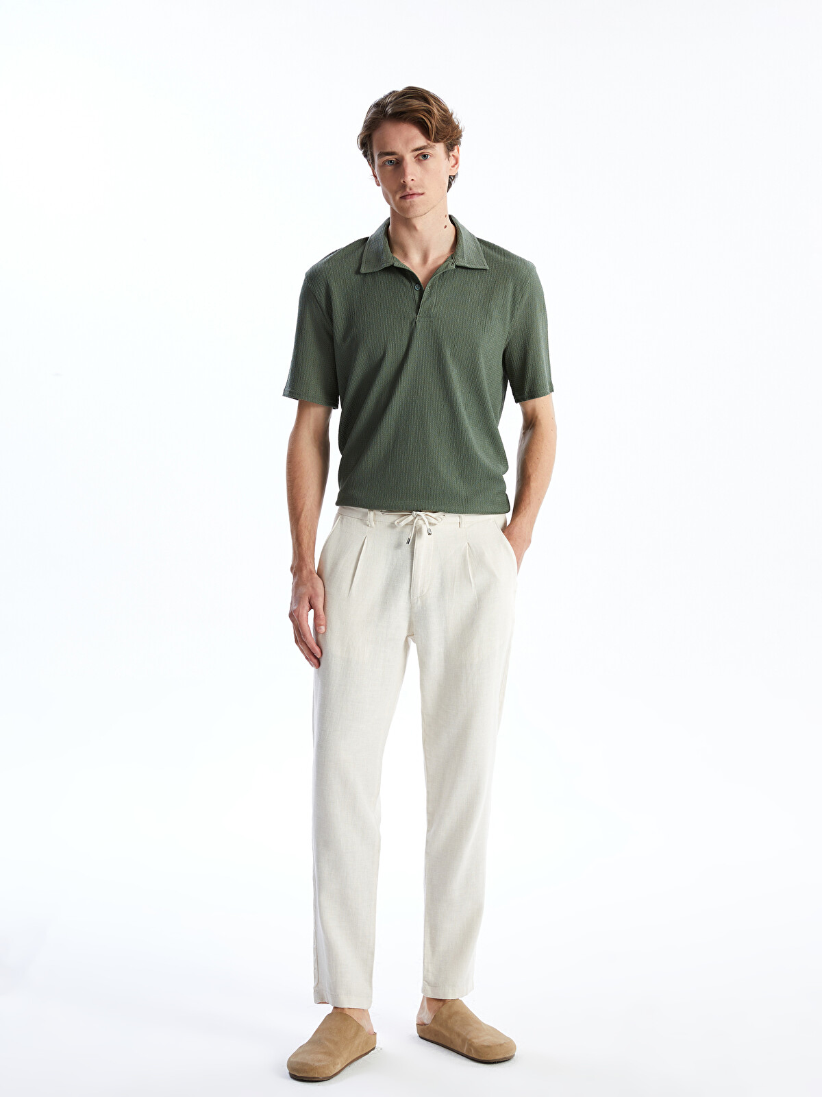 LCW Vision Slim Fit Linen Blend Men's Trousers - S5EE27Z8-RW0 - LC