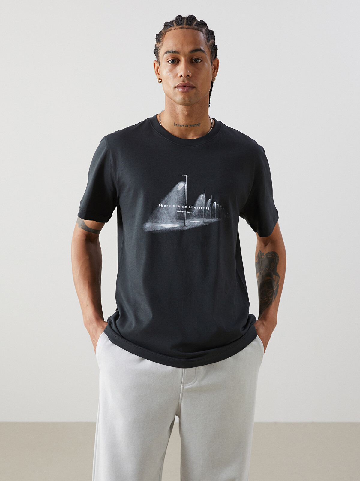 XSIDE Crew Neck Short Sleeve Printed Combed Cotton Men's T-shirt