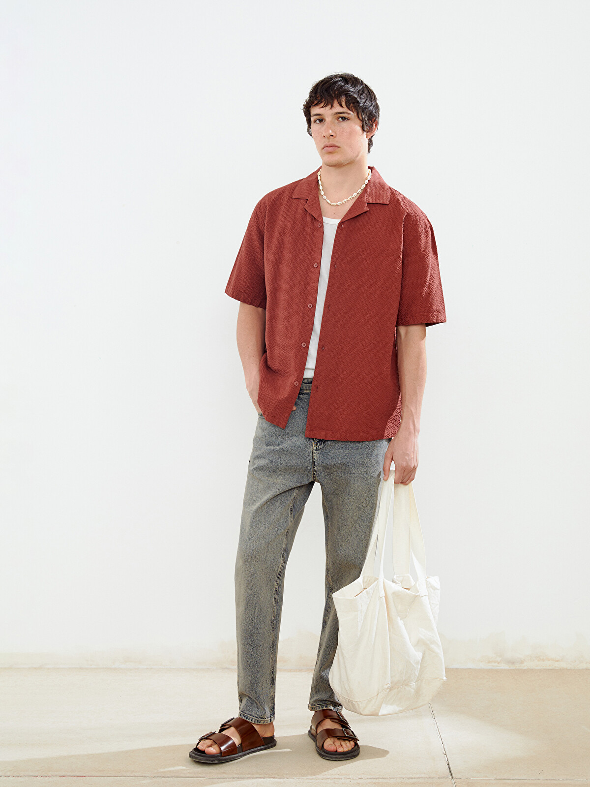 XSIDE Relaxed Fit Resort Collar Short Sleeve Men's Shirt