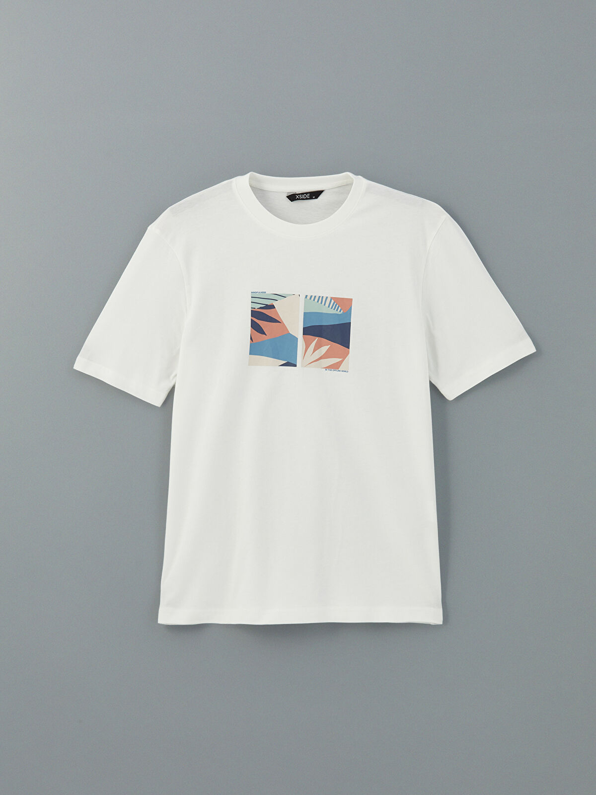 れおページ XSIDE Crew Neck Printed Jersey Men's T-Shirt -S5EG87Z8-R9J