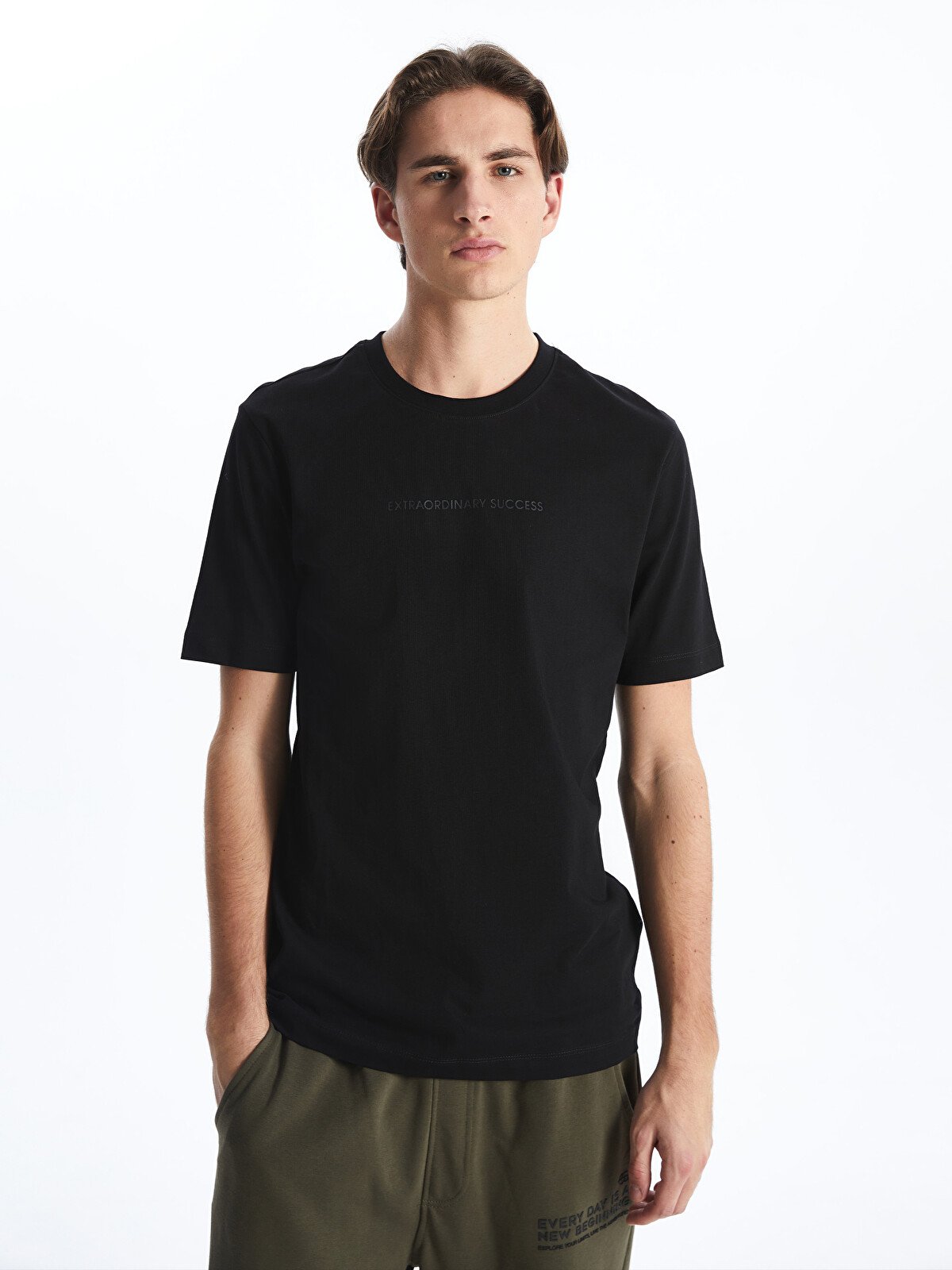 XSIDE Crew Neck Printed Jersey Men's T-Shirt - S5EH06Z8-CVL | LC