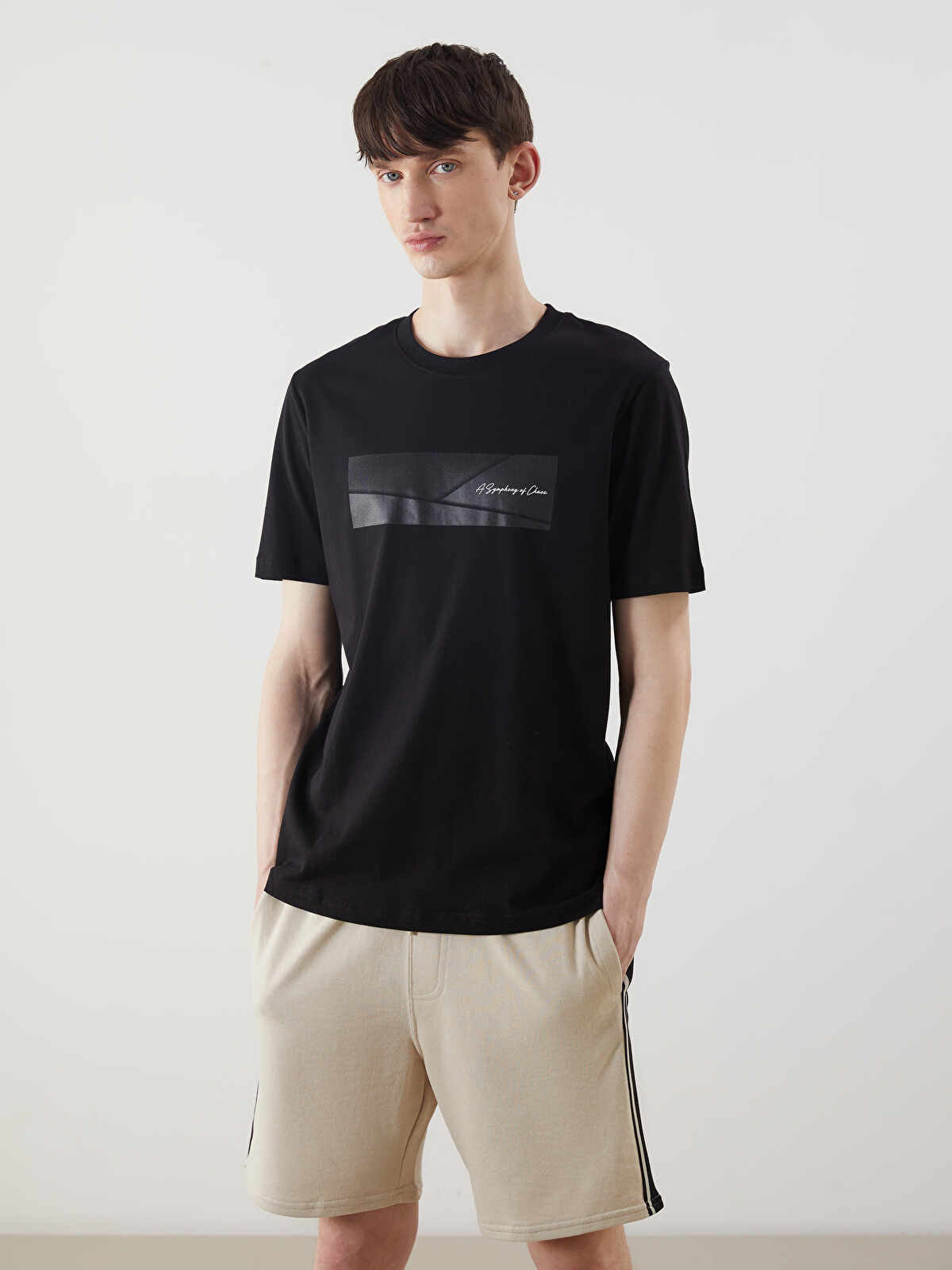 XSIDE Crew Neck Short Sleeve Printed Combed Cotton Men's T-shirt