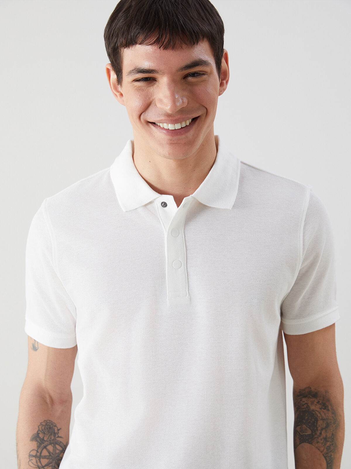 THE SHISHIKUI POLOSHIRT / WHITE /サイズS XSIDE Polo Neck Short Sleeve Men's T-Shirt -S5EI28Z8-EEW