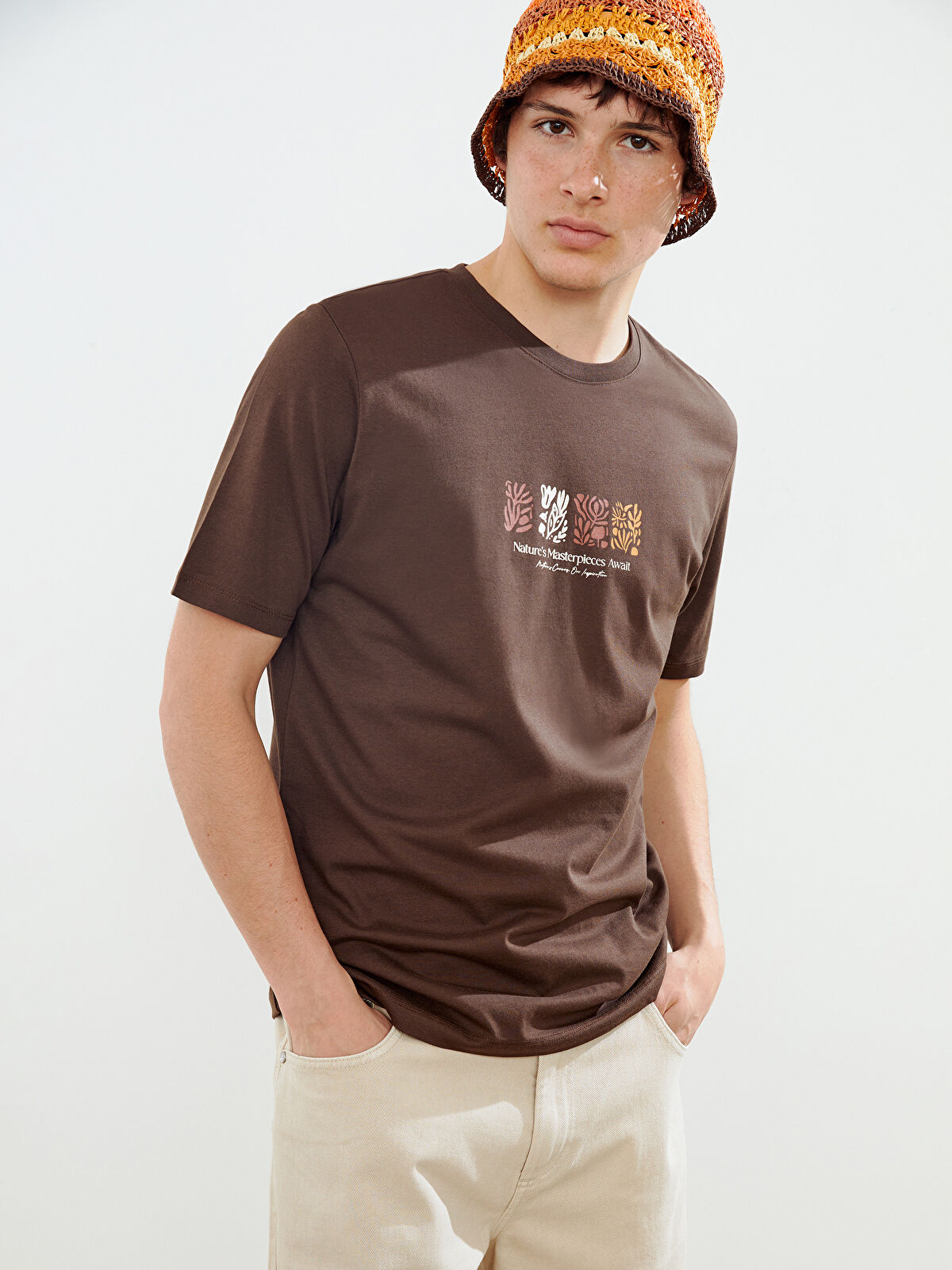 XSIDE Crew Neck Printed Jersey Men's T-Shirt -S5EI91Z8-VY8