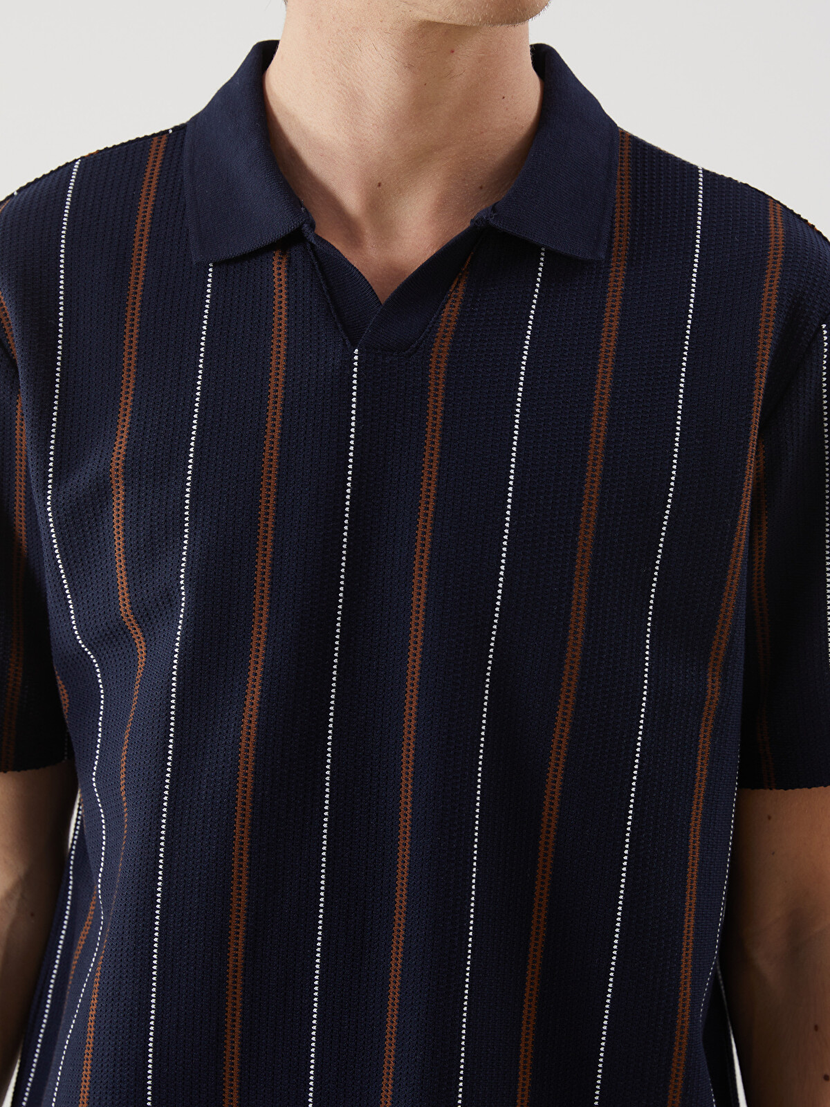 XSIDE Polo Yaka Çizgili Erkek Dokulu Tişört - S5EJ99Z8-LGS | LC